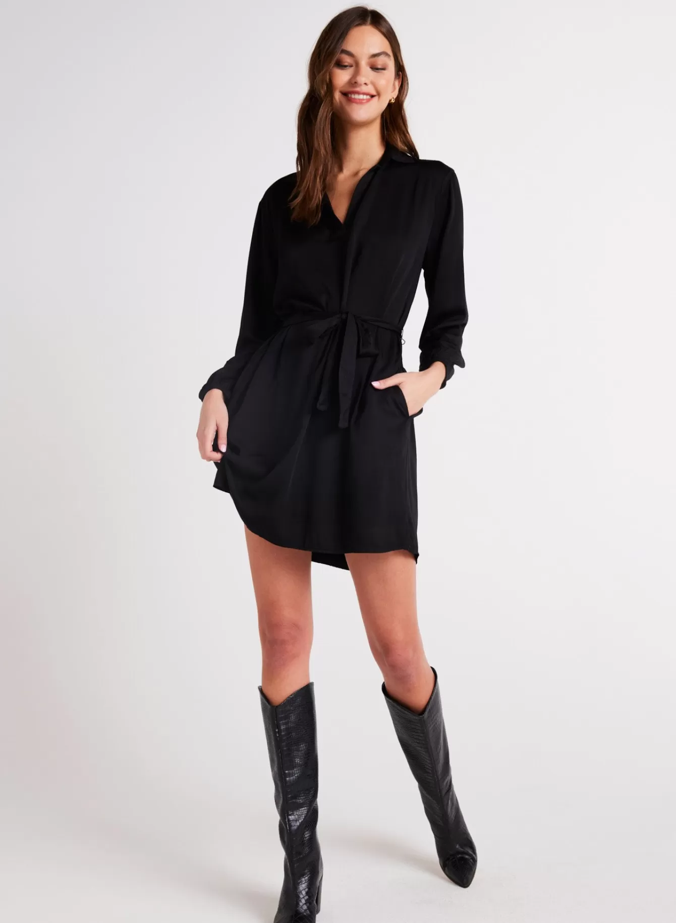 Bella Dahl Essentials Dresses-Belted Pullover Shirt Dress -