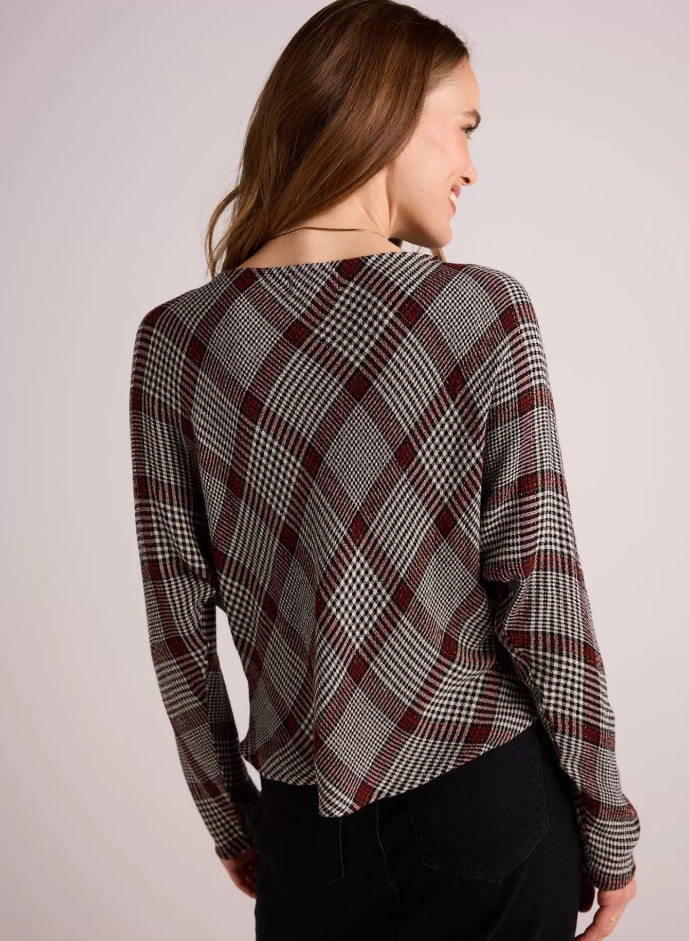 Bella Dahl Long Sleeve-Bias Dolman Sleeve Top - Winter Glen Plaid