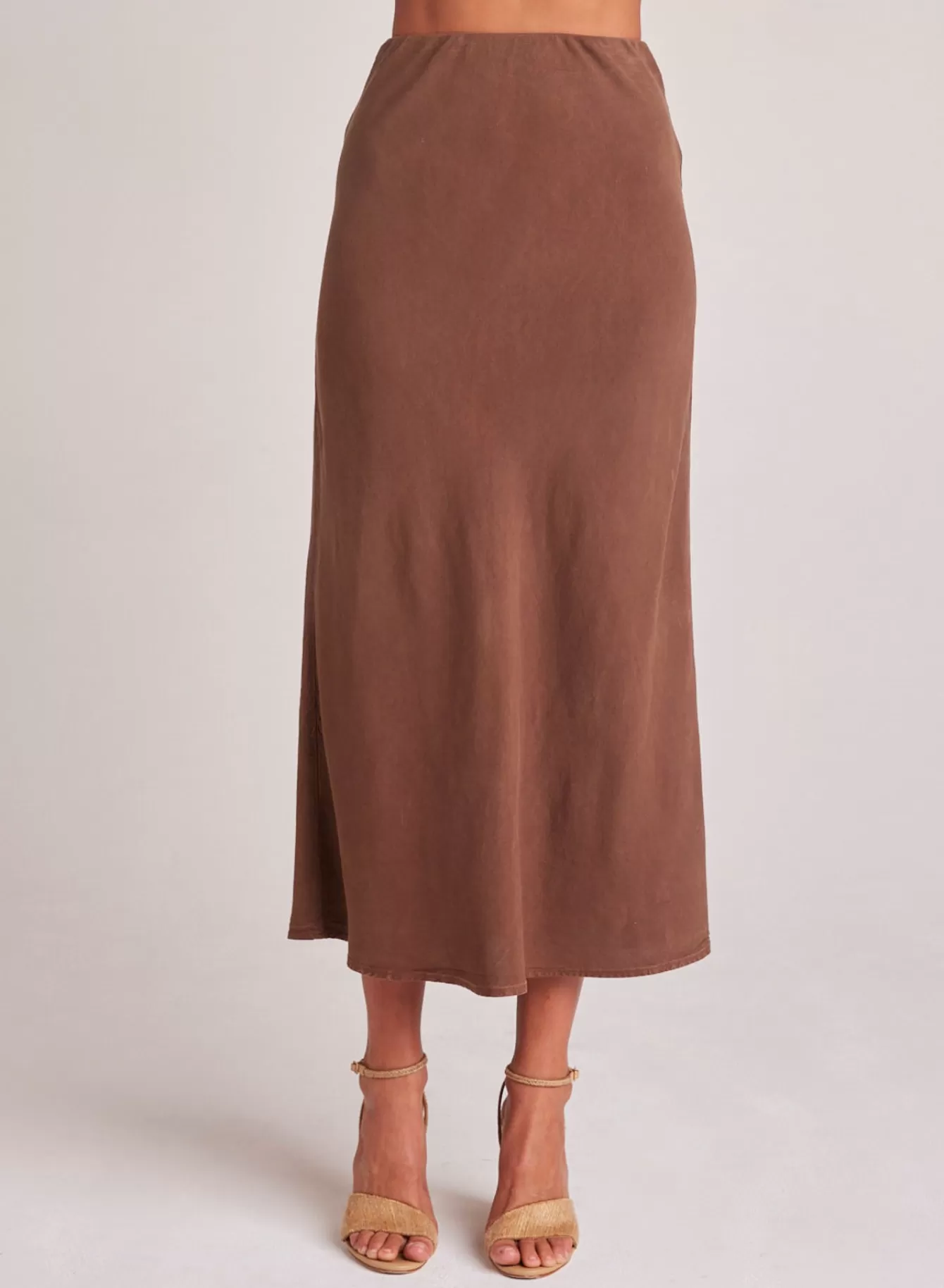 Bella Dahl Skirts-Bias Midi Skirt - Botanical Brown