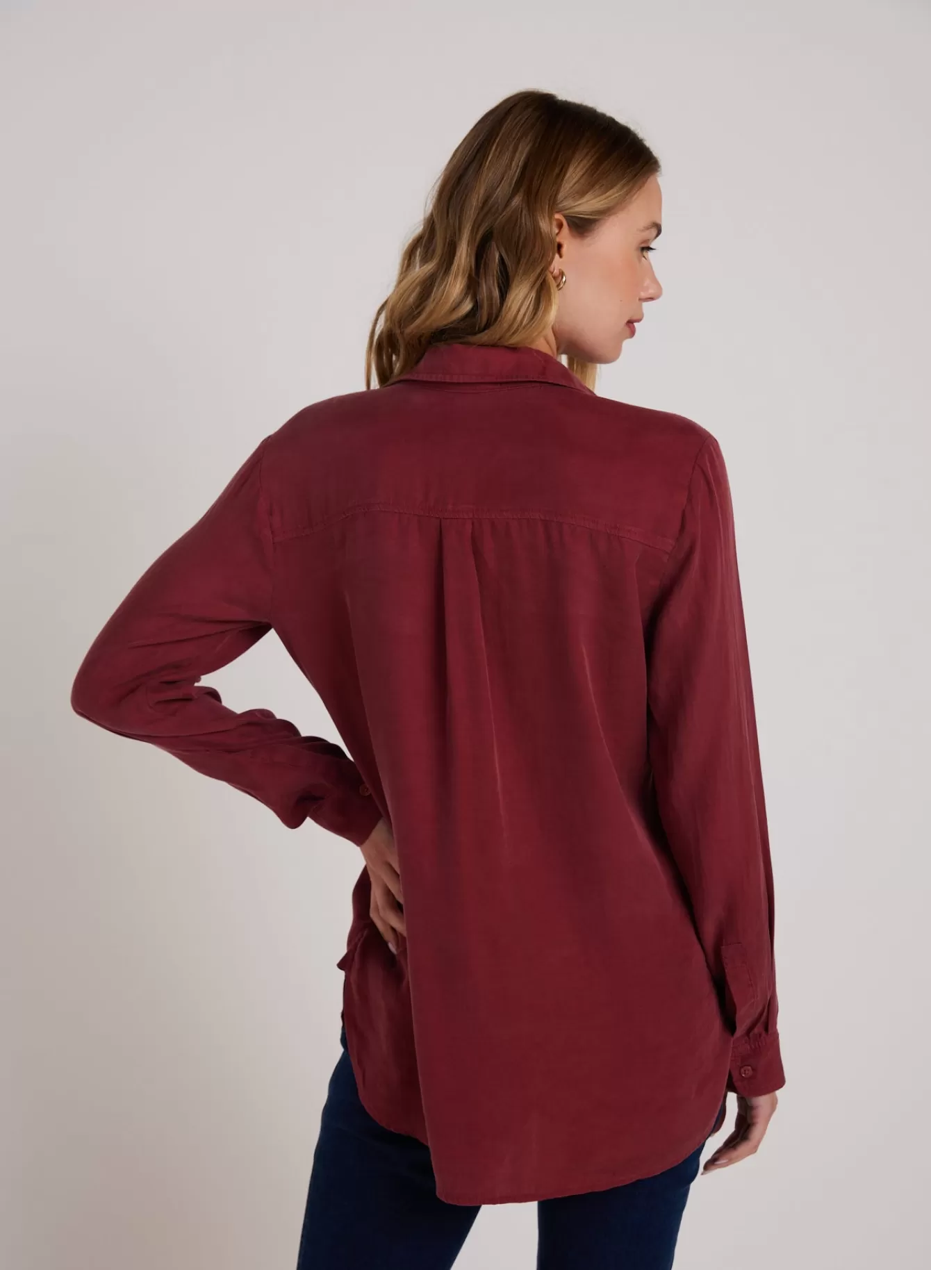 Bella Dahl Long Sleeve-Boyfriend Shirt - Sweet Merlot