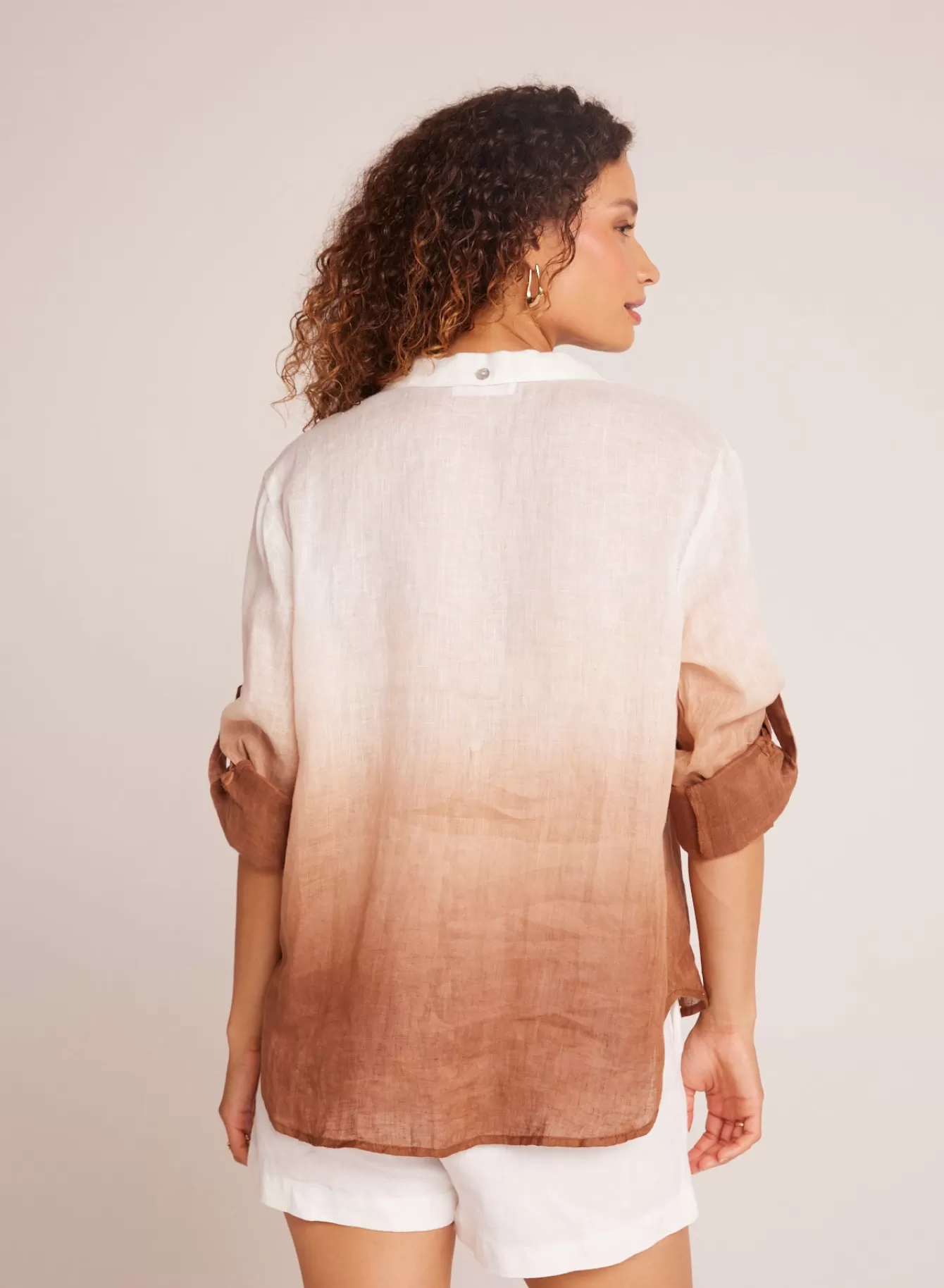 Bella Dahl Long Sleeve-Capri Button Down - Coconut Ombre Dye