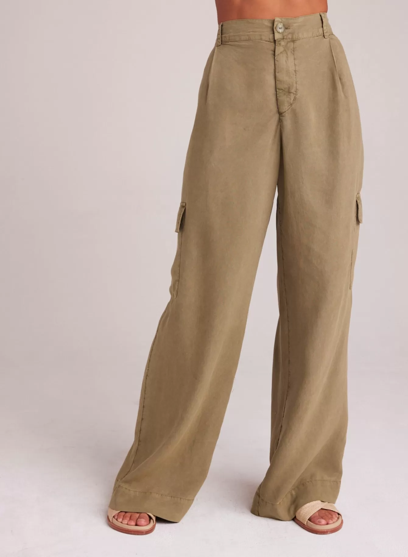 Bella Dahl Pants-Cargo Wide Leg - French Olive