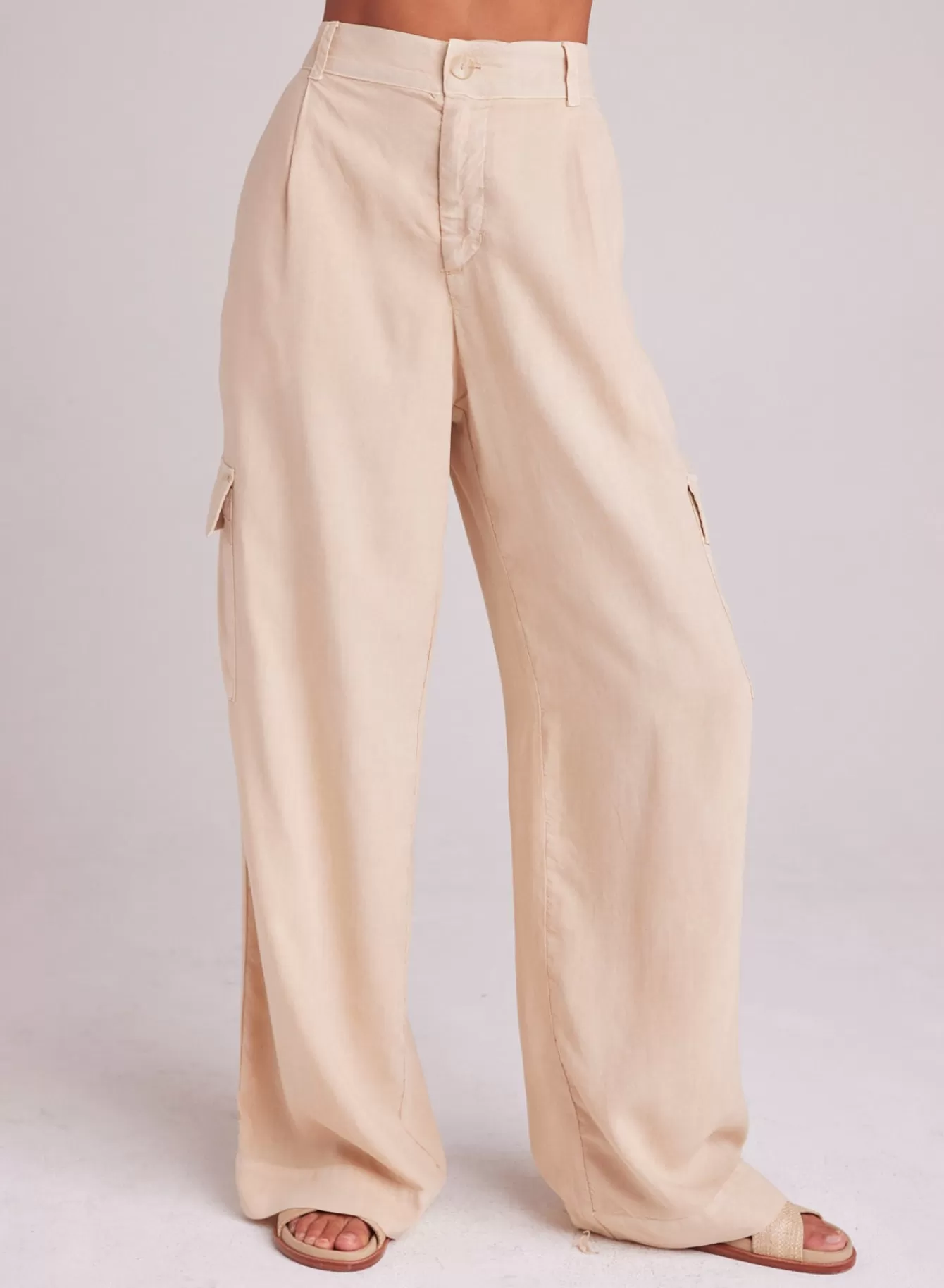 Bella Dahl Pants-Cargo Wide Leg - Summer Khaki