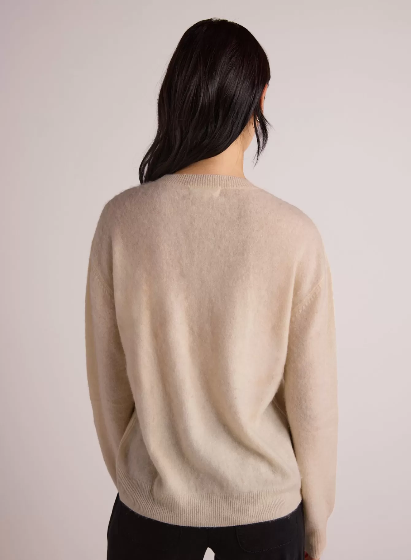 Bella Dahl Sweaters-Cashmere  Fuzzy Crew Neck - Rich Ivory