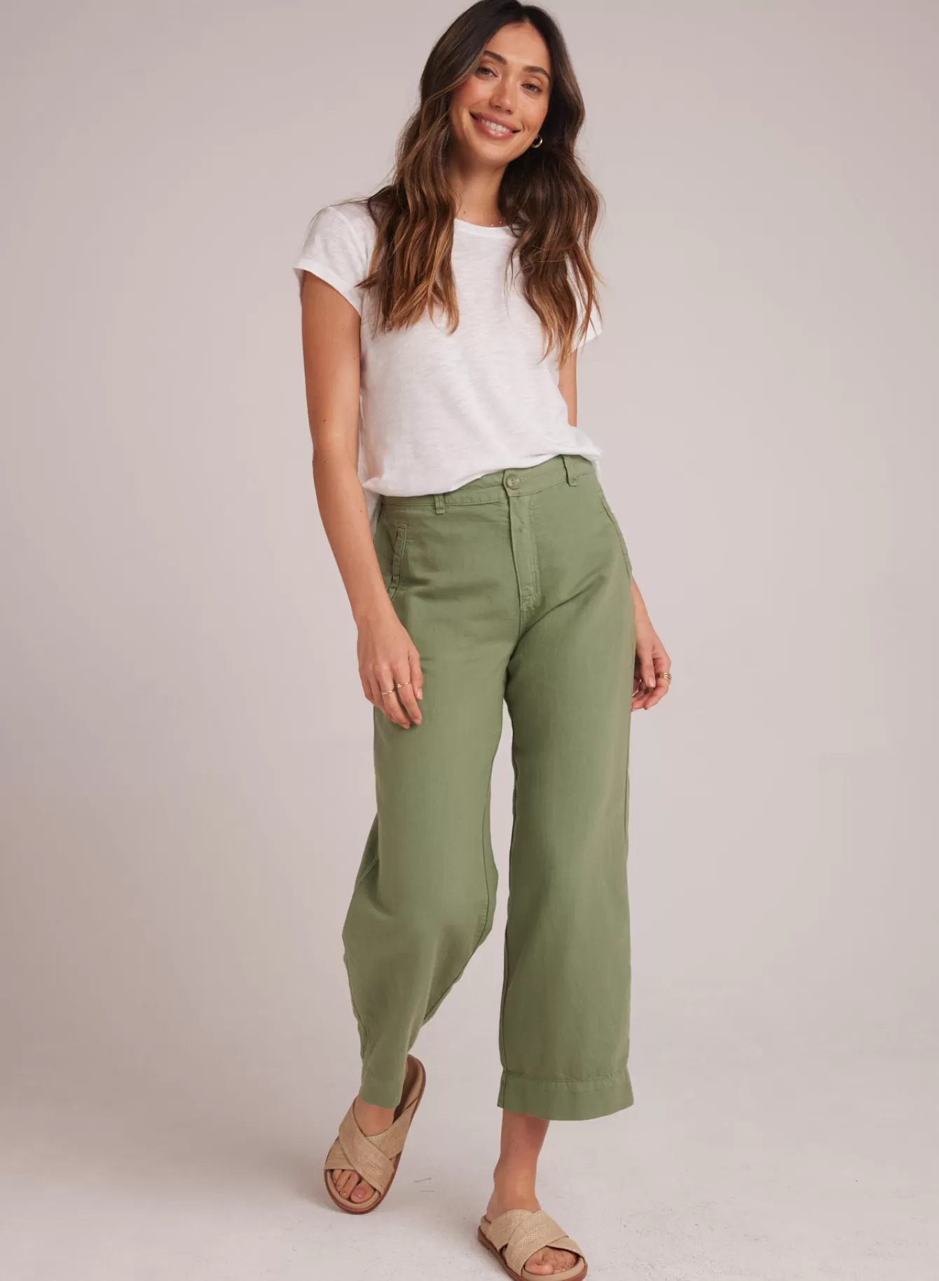 Bella Dahl Pants-Claire Welt Pocket Crop - Lush Foliage