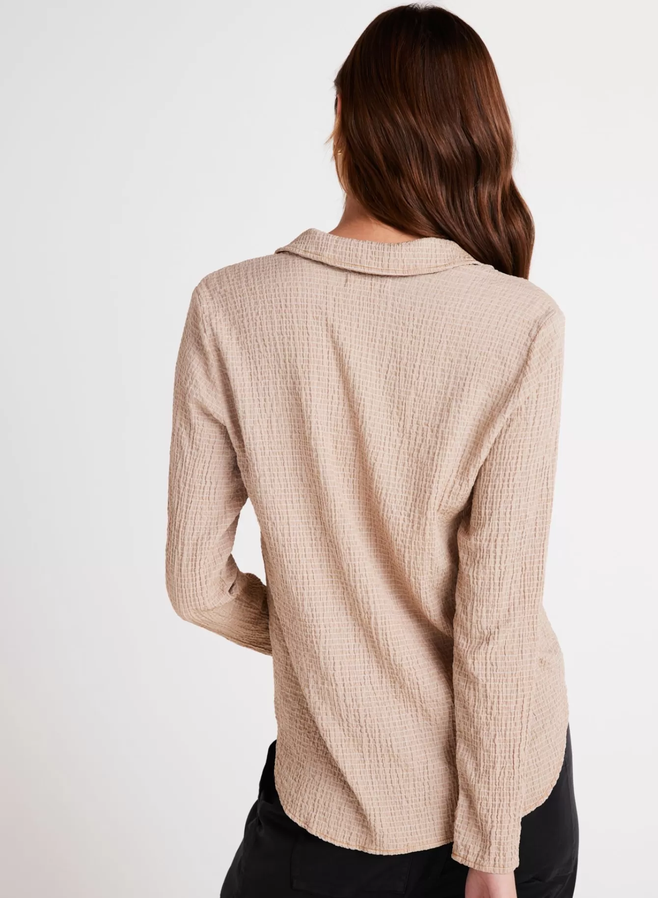 Bella Dahl Long Sleeve-Clean Button Front Shirt - Light Oak