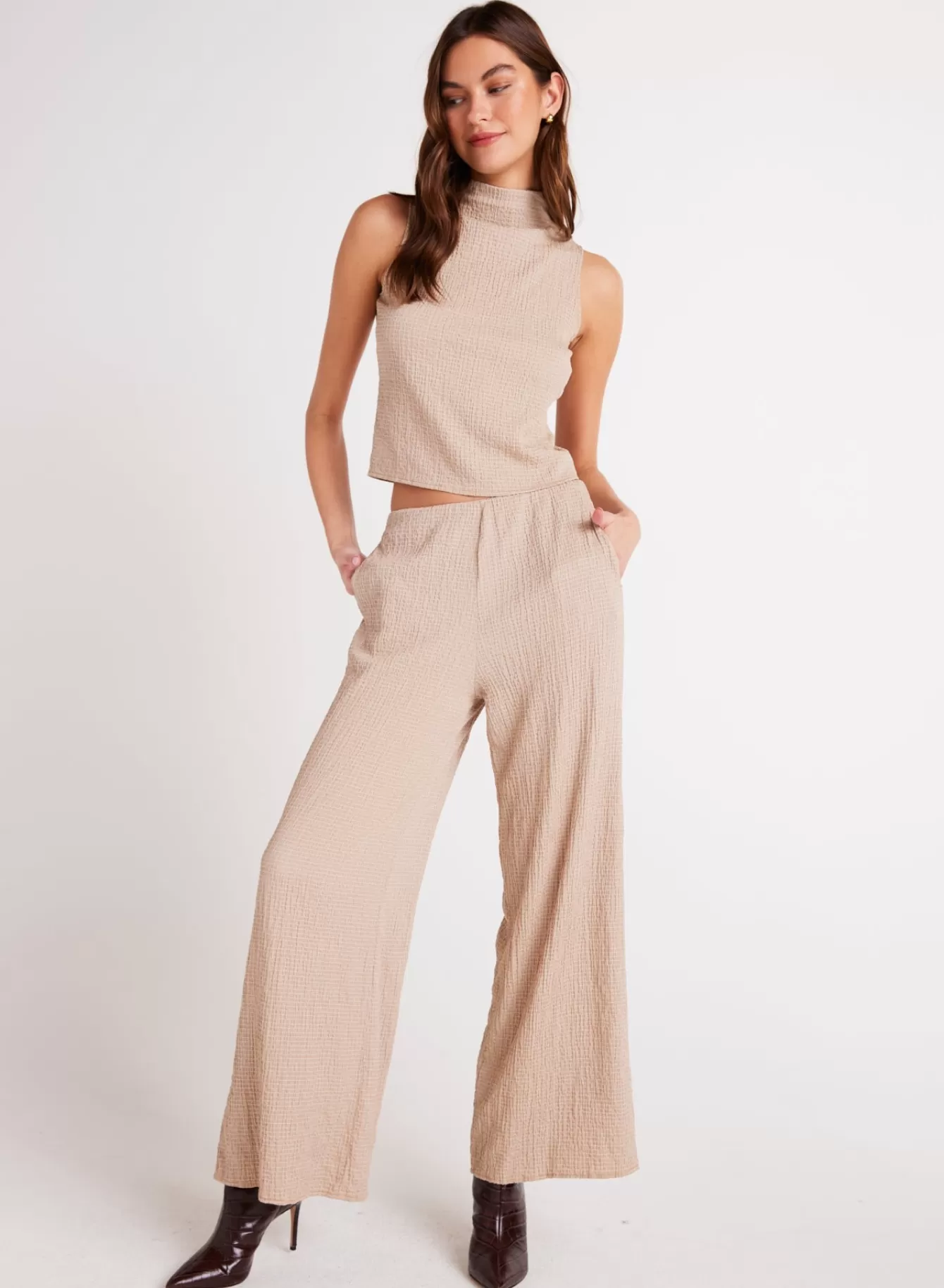 Bella Dahl Pants-Clean Wide Leg Pant - Light Oak