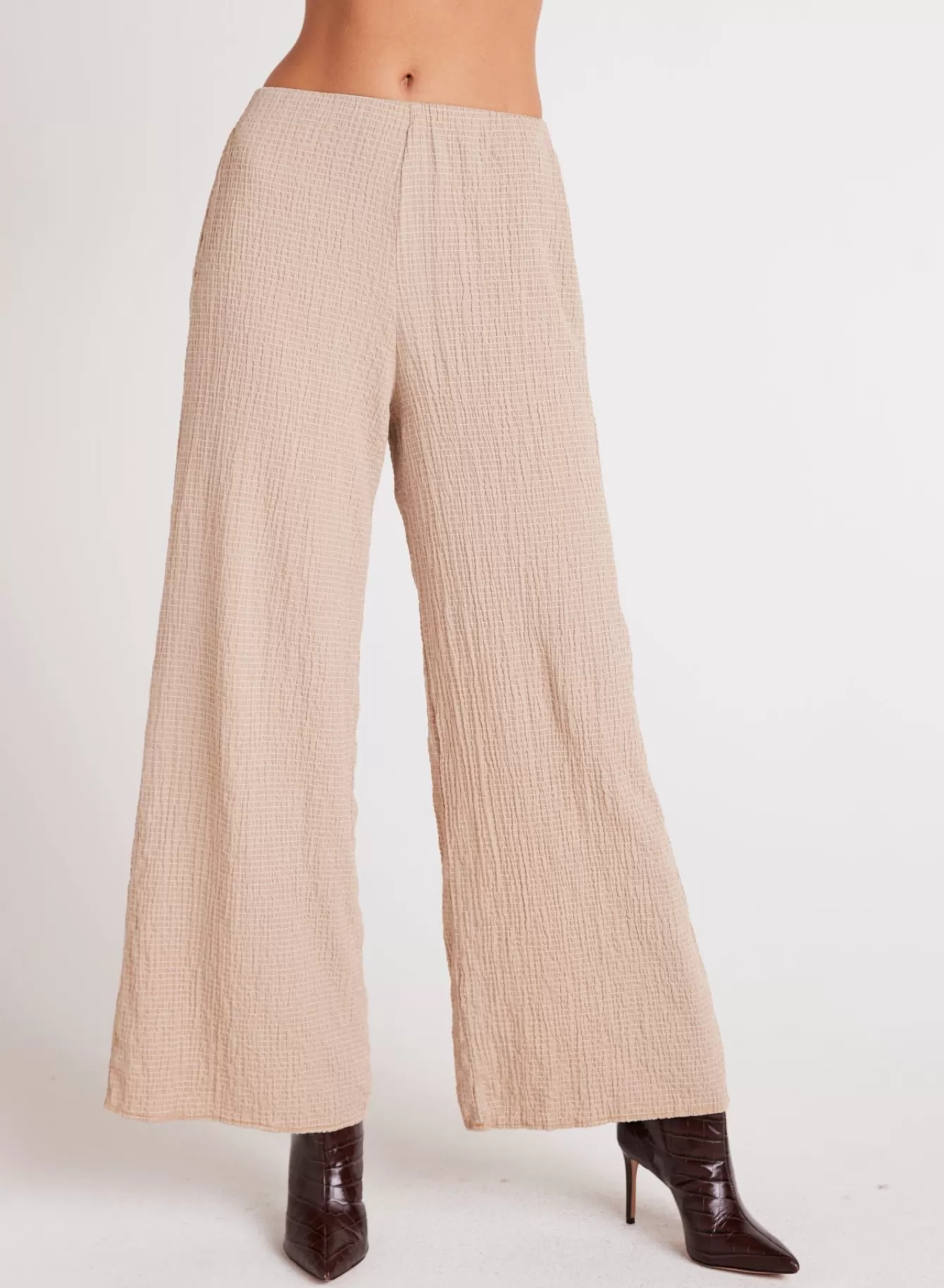 Bella Dahl Pants-Clean Wide Leg Pant - Light Oak