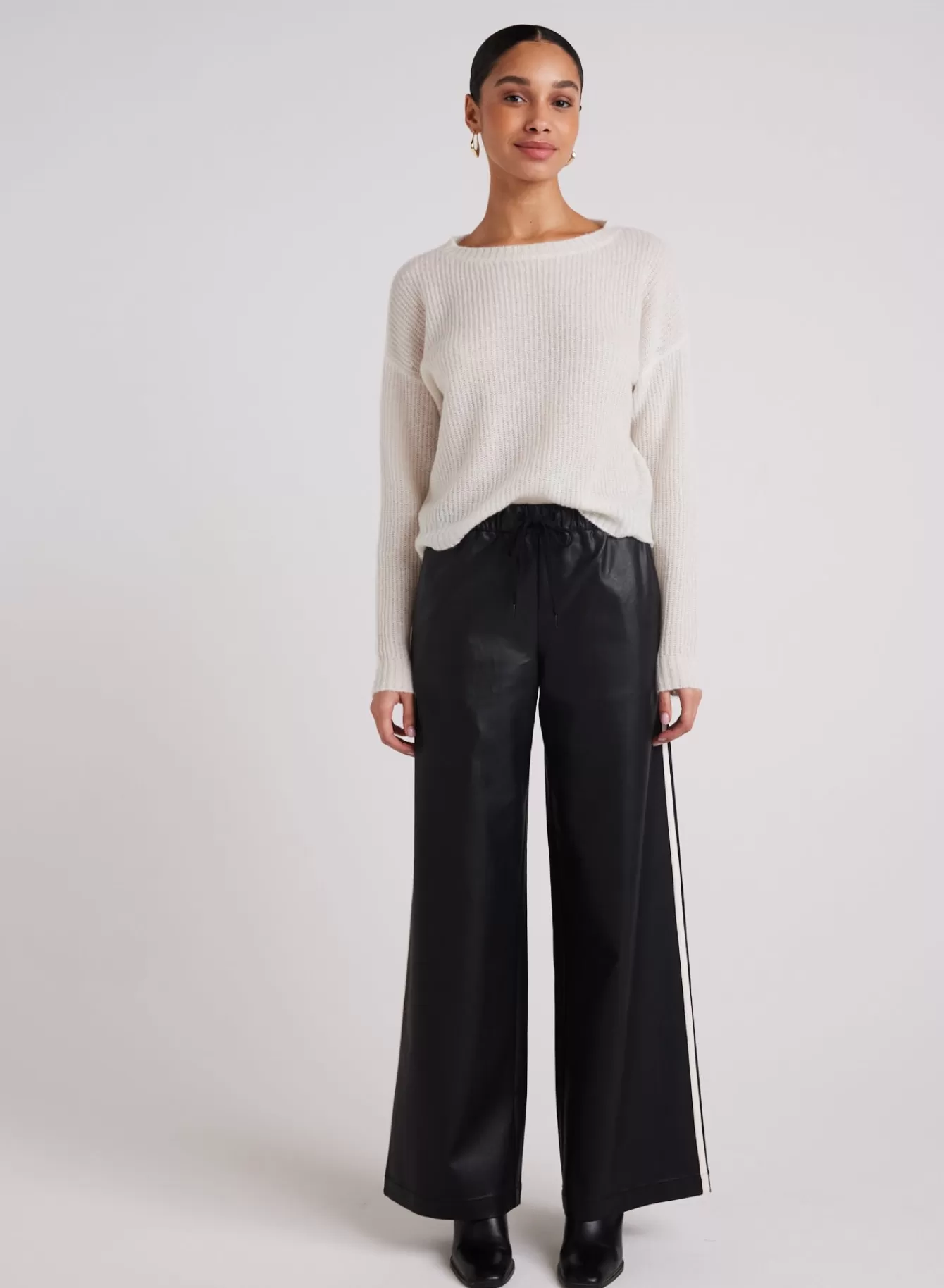 Bella Dahl Pants-Coated Faux Leather  Wide Leg  Pant -