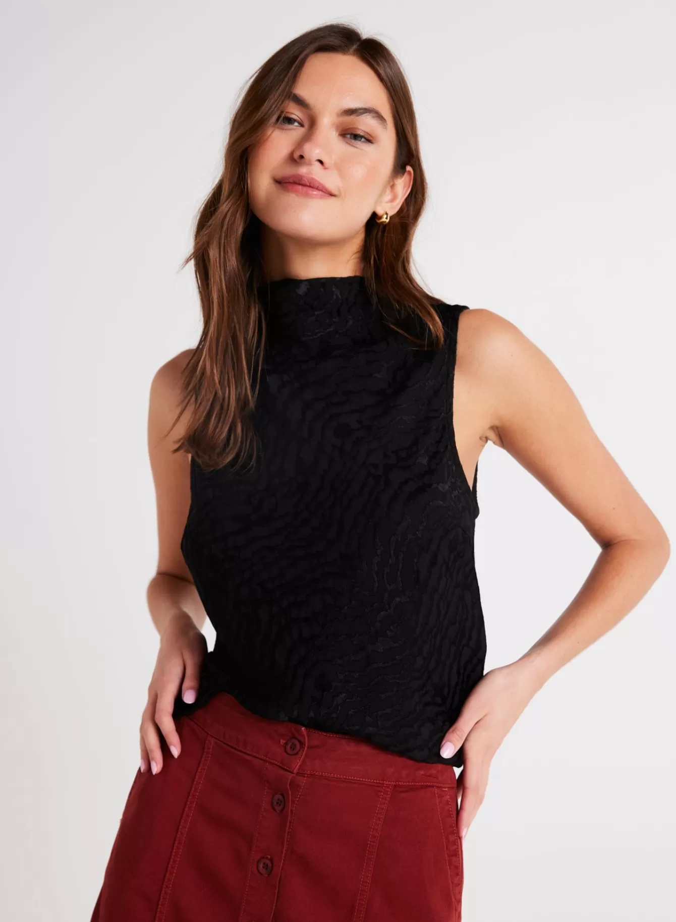 Bella Dahl Sleeveless-Cowl Neck Bias Top -