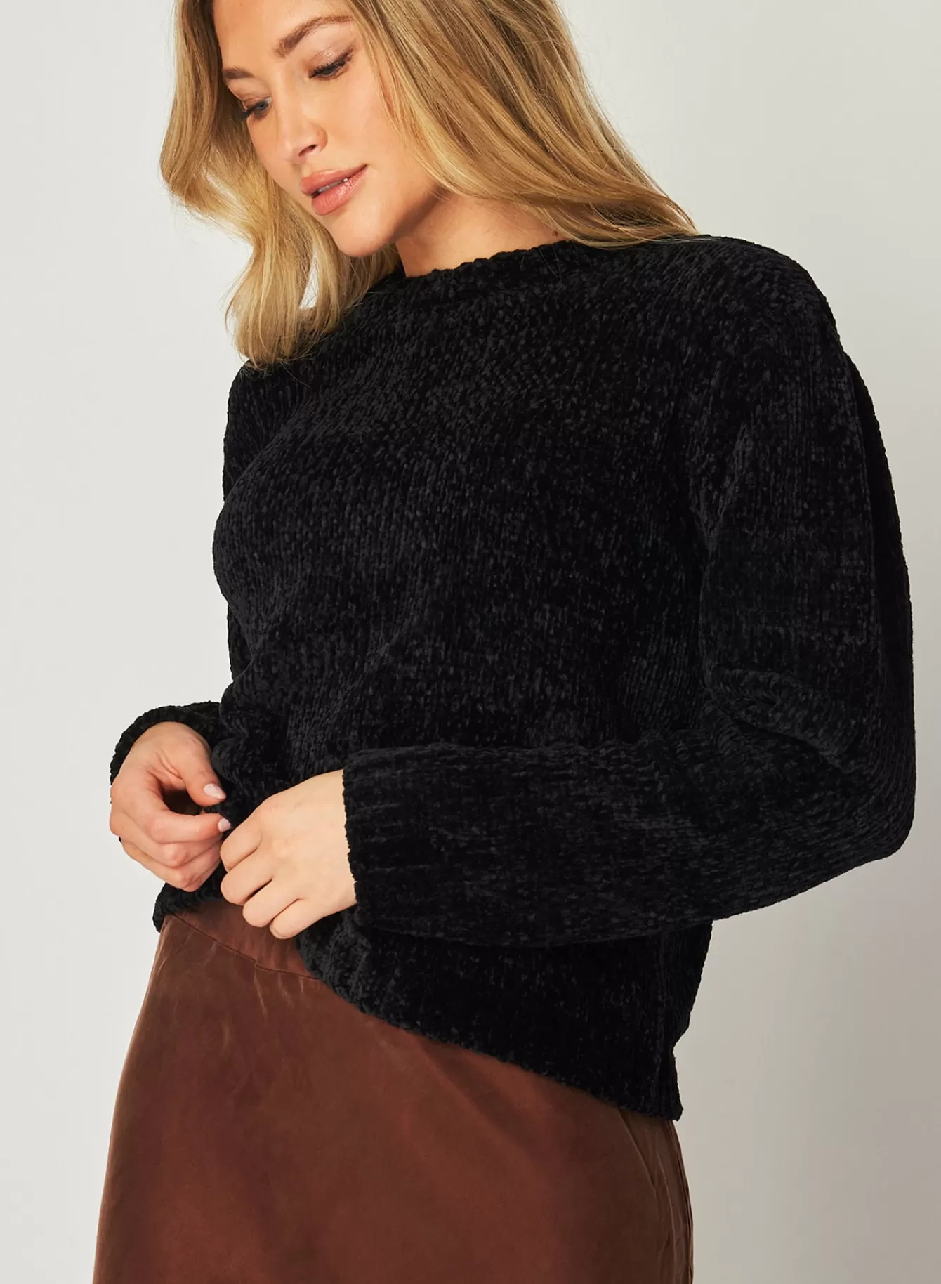 Bella Dahl Sweaters-Crew Neck Chenille Sweater -