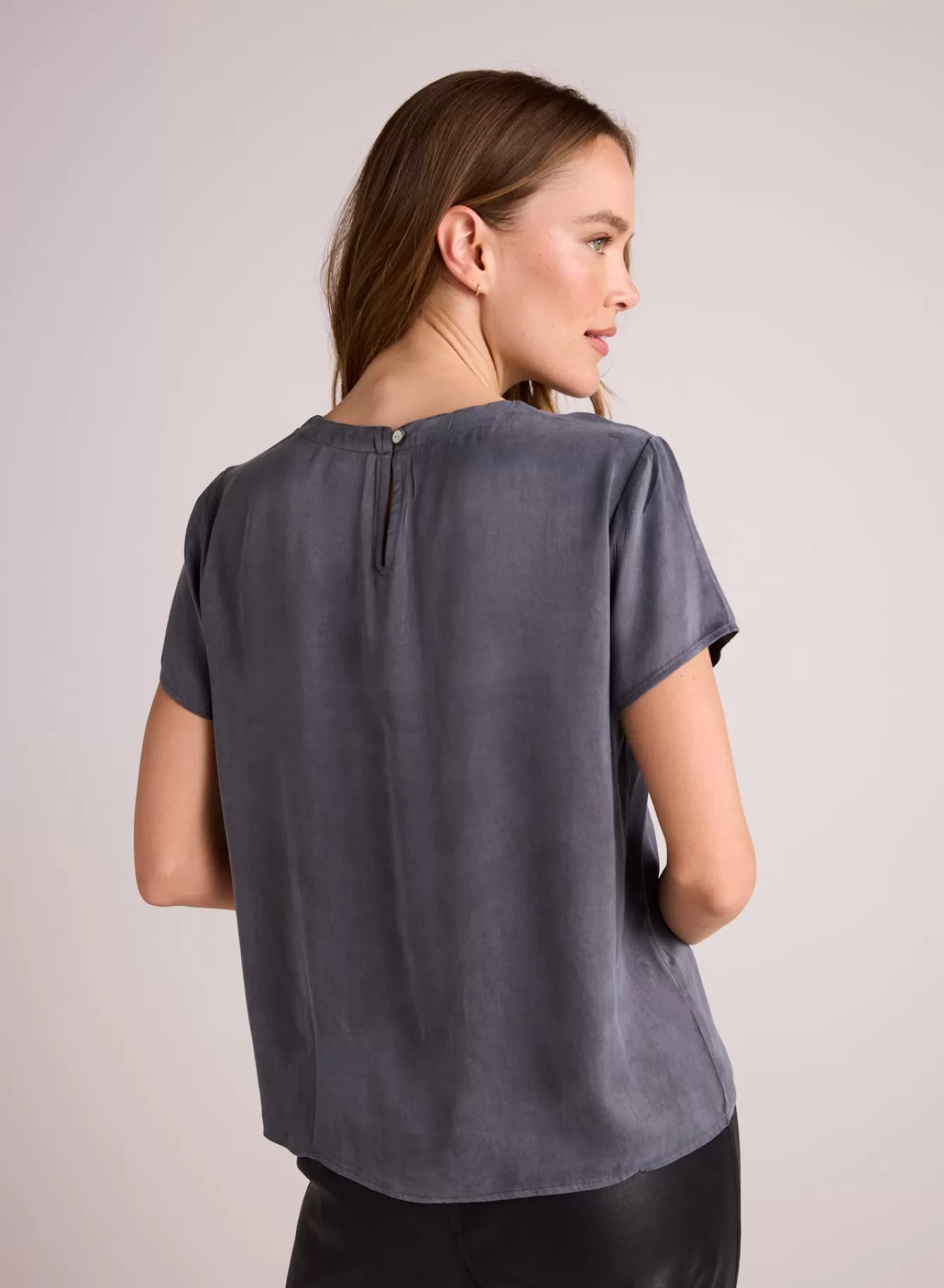 Bella Dahl Short Sleeve-Crew Neck Tee - Slate Stone