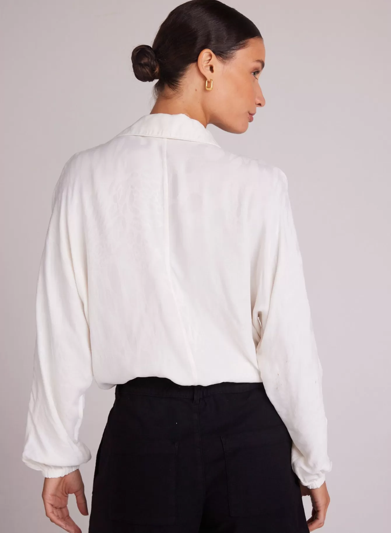 Bella Dahl Long Sleeve-Drawcord Waist Shirt - Off White