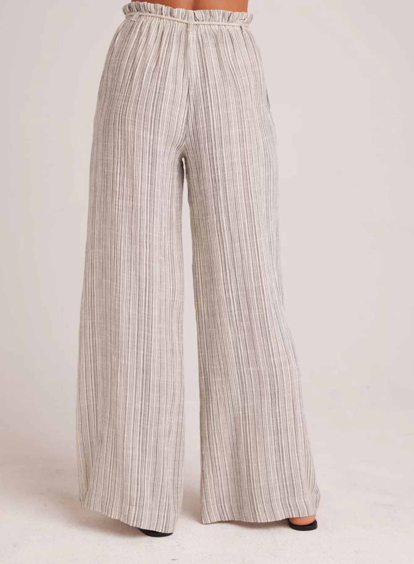 Bella Dahl Pants-Drawcord Wide Leg Pant - Eze Slub Stripe