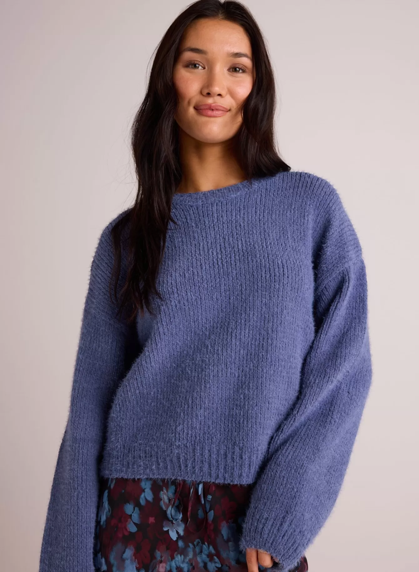 Bella Dahl Sweaters-Drop Shoulder Sweater - Nordic Blue