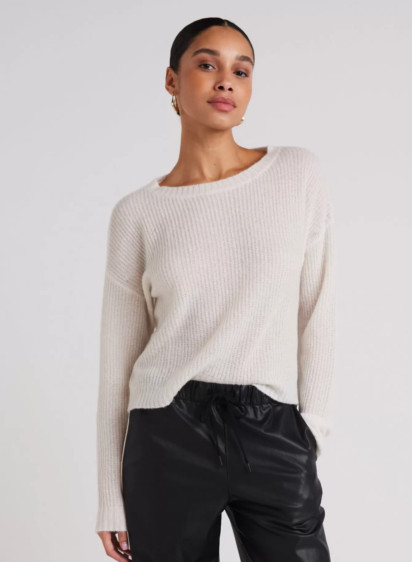 Bella Dahl Sweaters-Drop Shoulder Sweater - Winter White