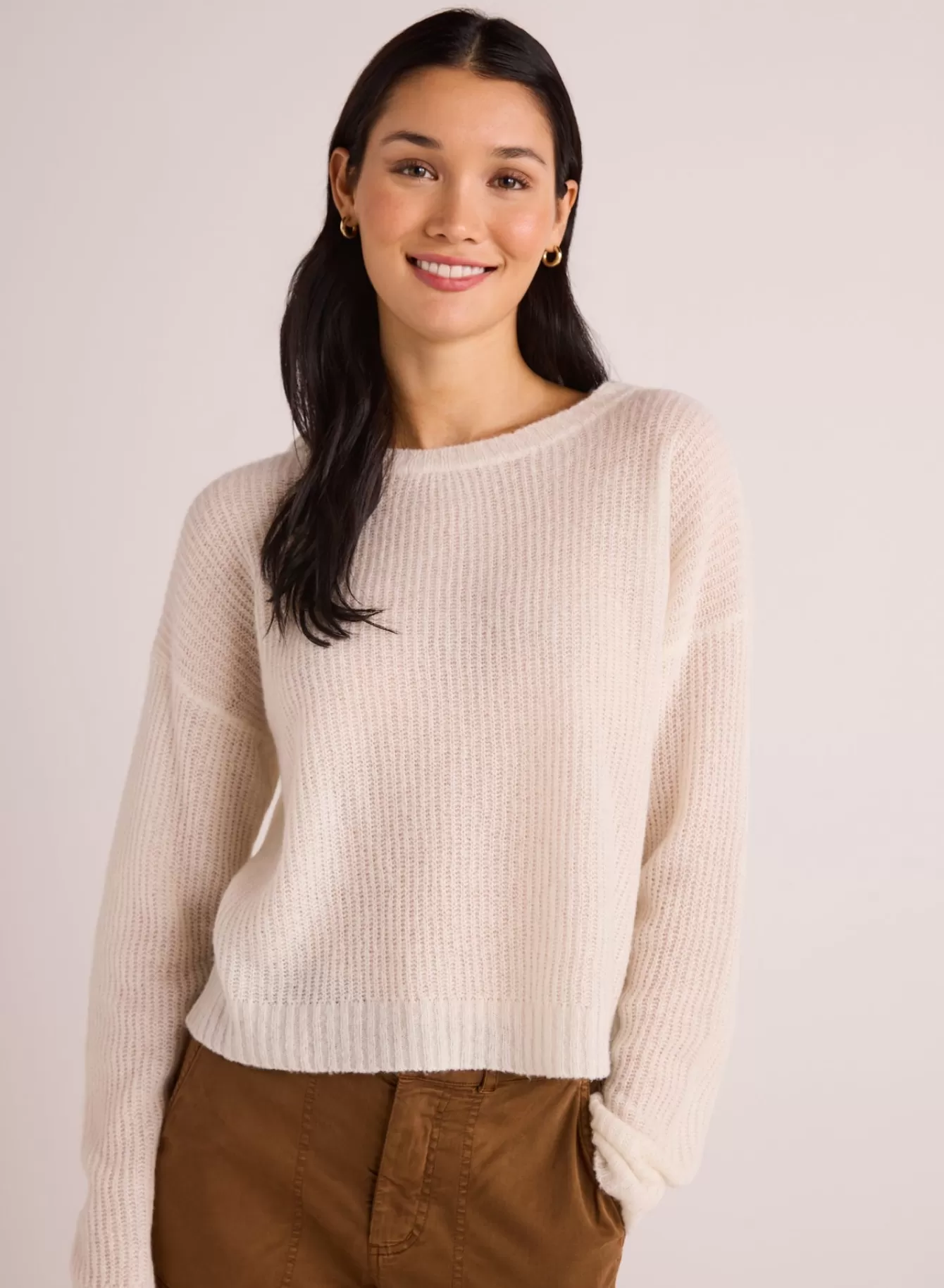 Bella Dahl Sweaters-Drop Shoulder Sweater - Winter White