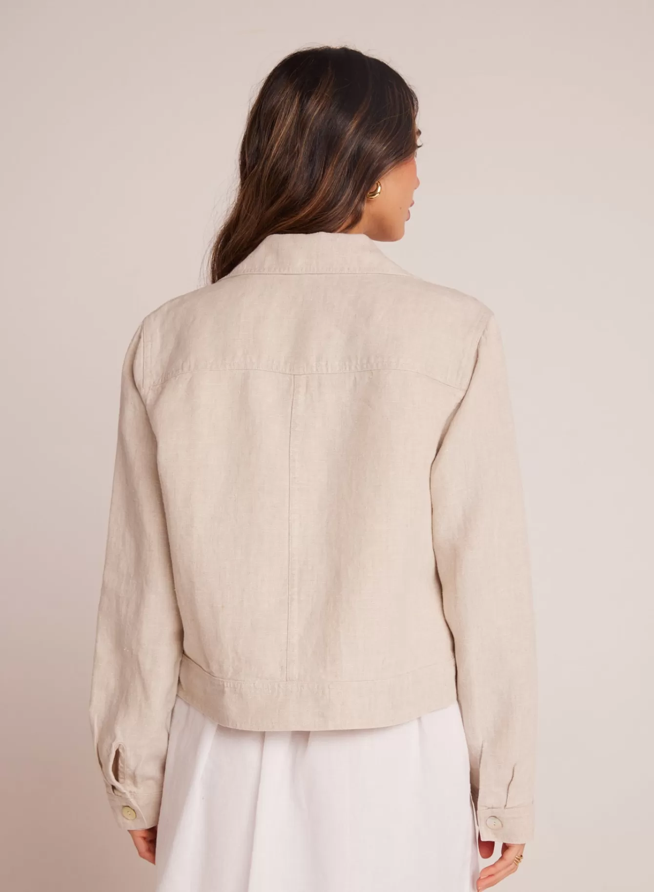 Bella Dahl Outerwear-Flap Pocket Shirt Jacket - Linen Sand