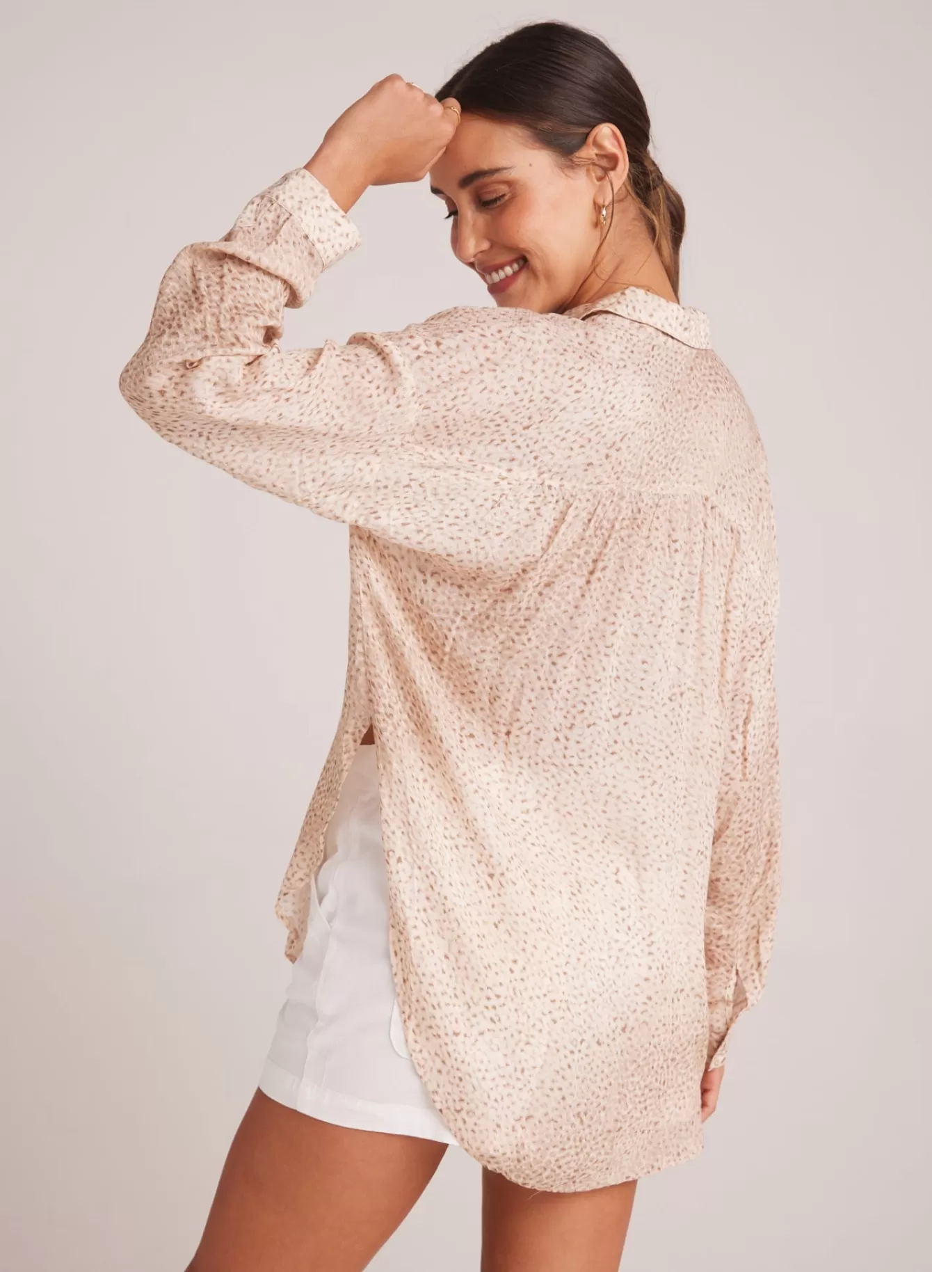 Bella Dahl Long Sleeve-Flowy Shirt - Salvador Sand Print