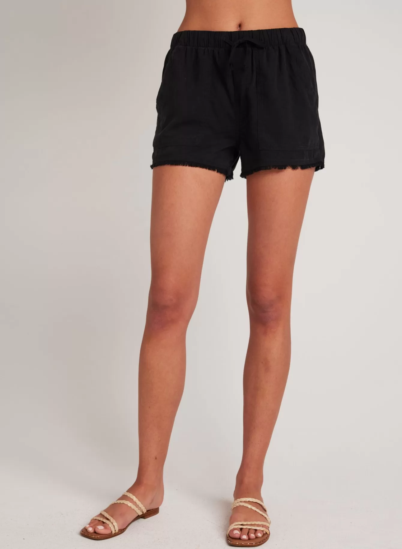 Bella Dahl Essentials Bottoms-Frayed Hem Pocket Short - Vintage Black