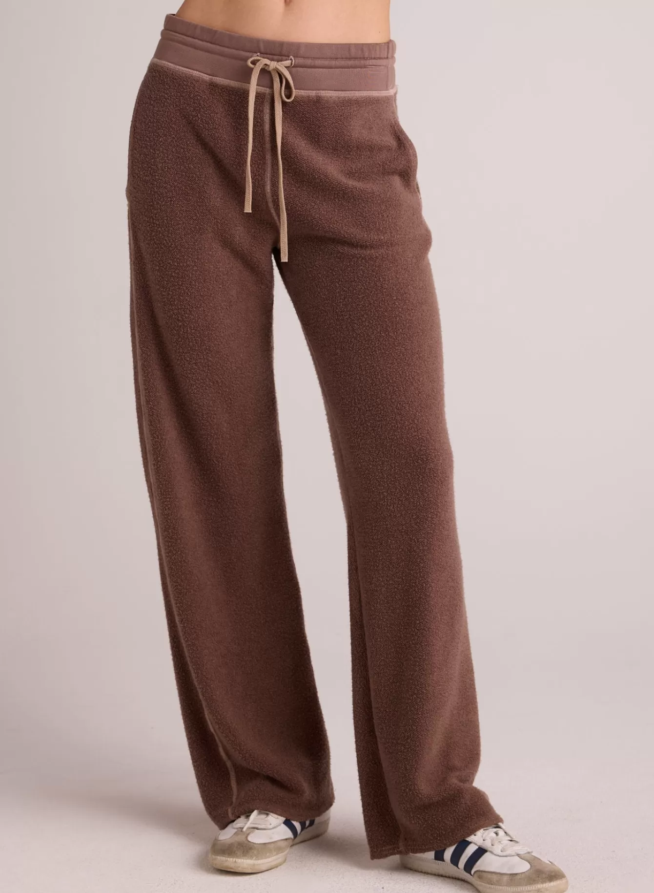 Bella Dahl Pants-French Terry Wide Leg Sweatpant - Mocha Mist