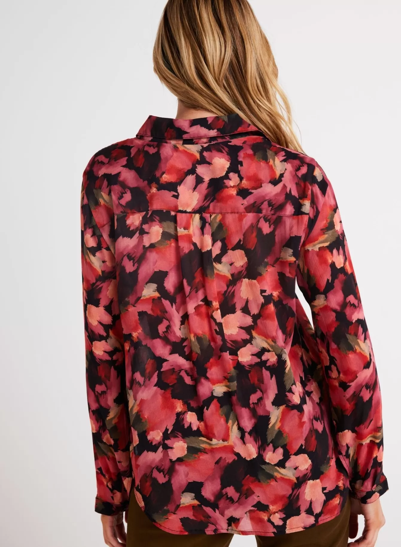 Bella Dahl Long Sleeve-Full Button Down Hipster Shirt - Autumn Bloom Print