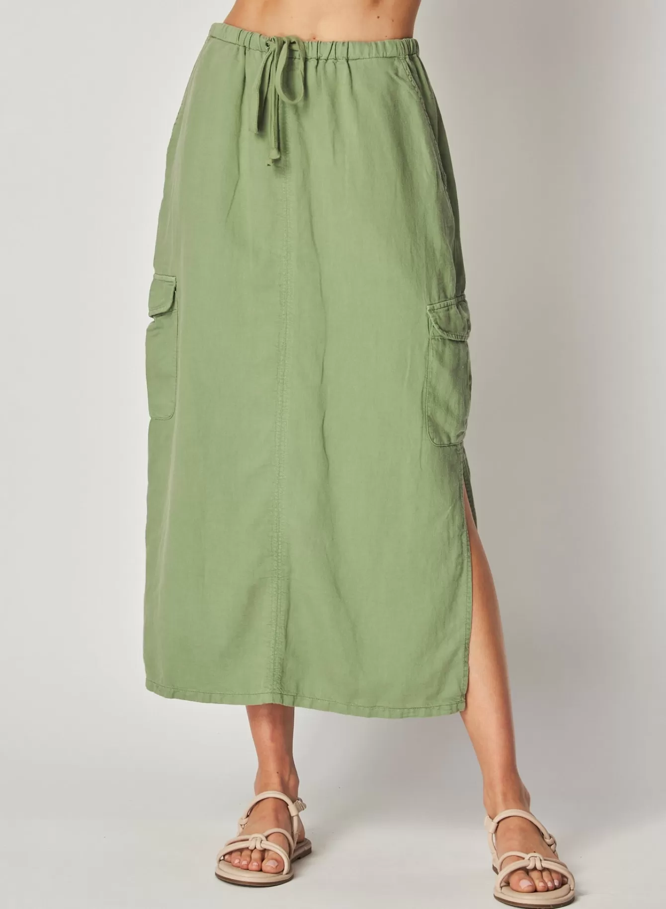 Bella Dahl Skirts-Goldie Bellow Pocket Cargo Skirt - Lush Foliage