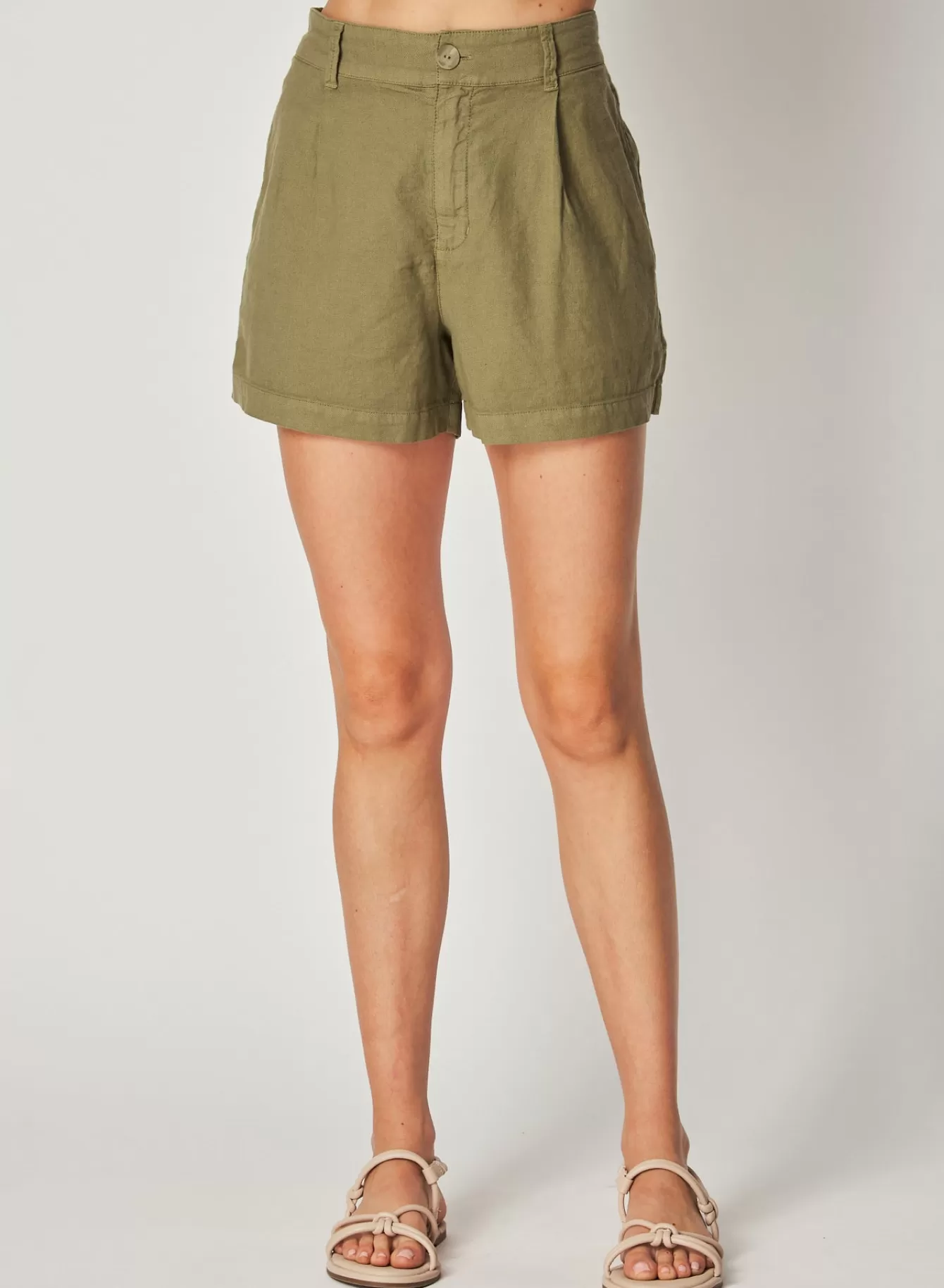 Bella Dahl Shorts-Hanna Pleated Short - Tropical Olive