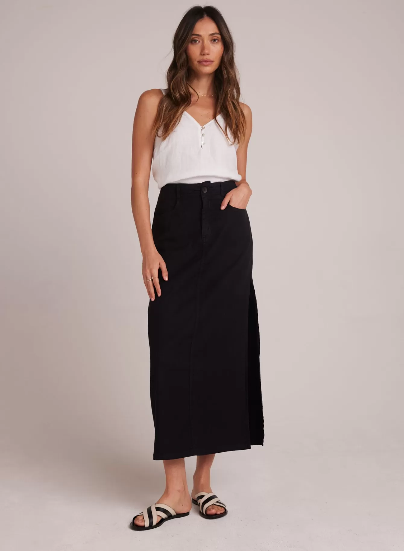 Bella Dahl Skirts-Indigo Side Slit Skirt -