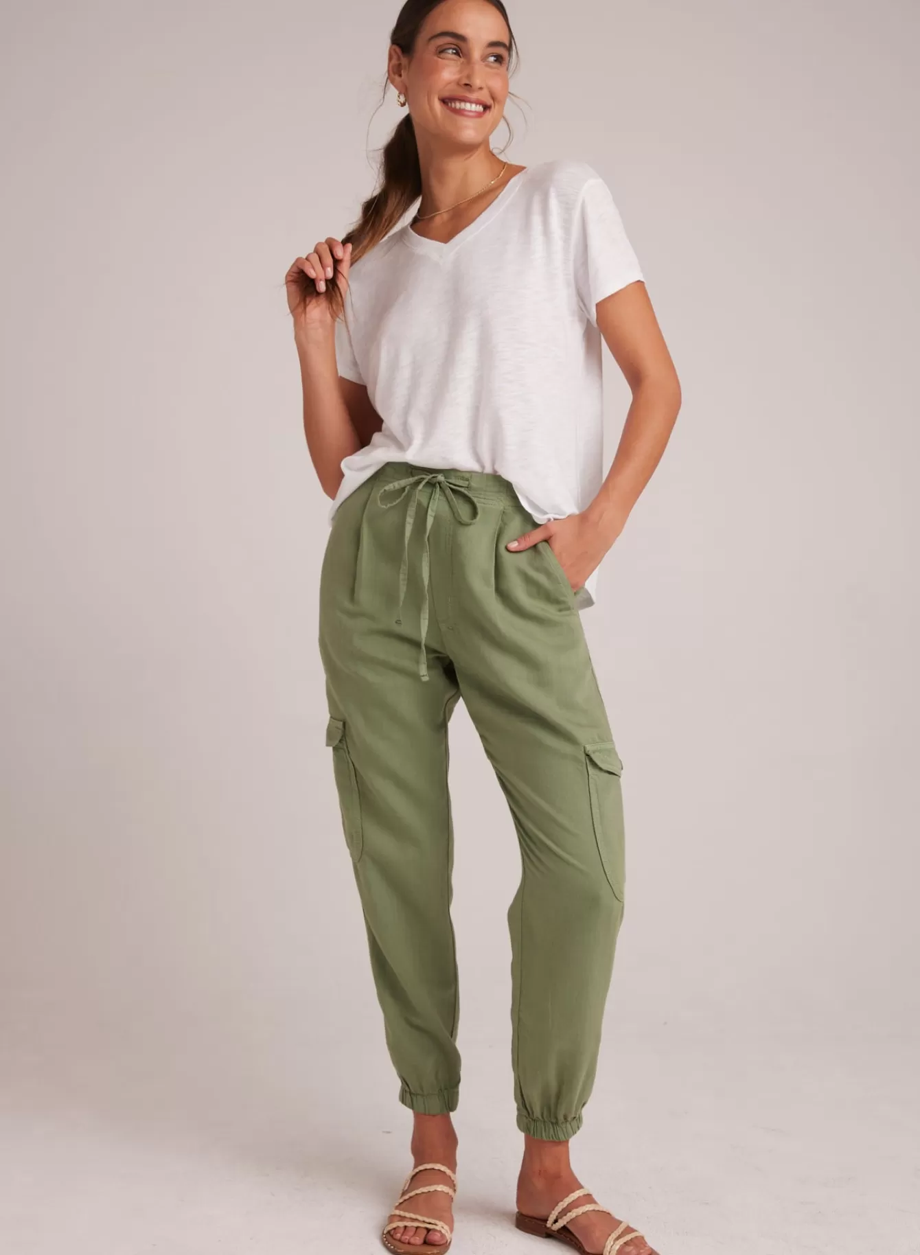 Bella Dahl Pants-Isla Pleated Jogger - Lush Foliage