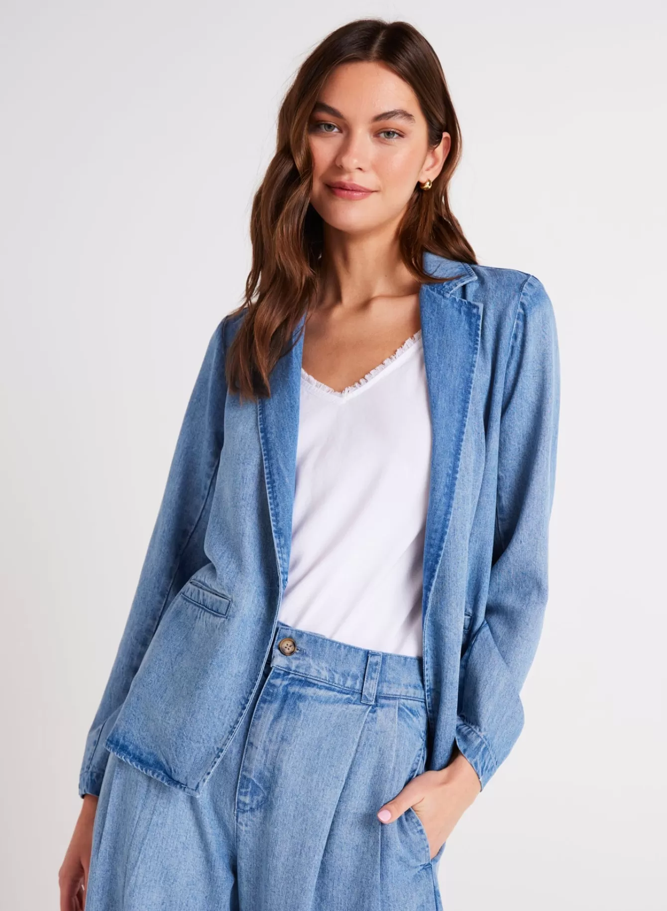 Bella Dahl Outerwear-Jagger Easy Longline Blazer - Vintage Horizon Wash