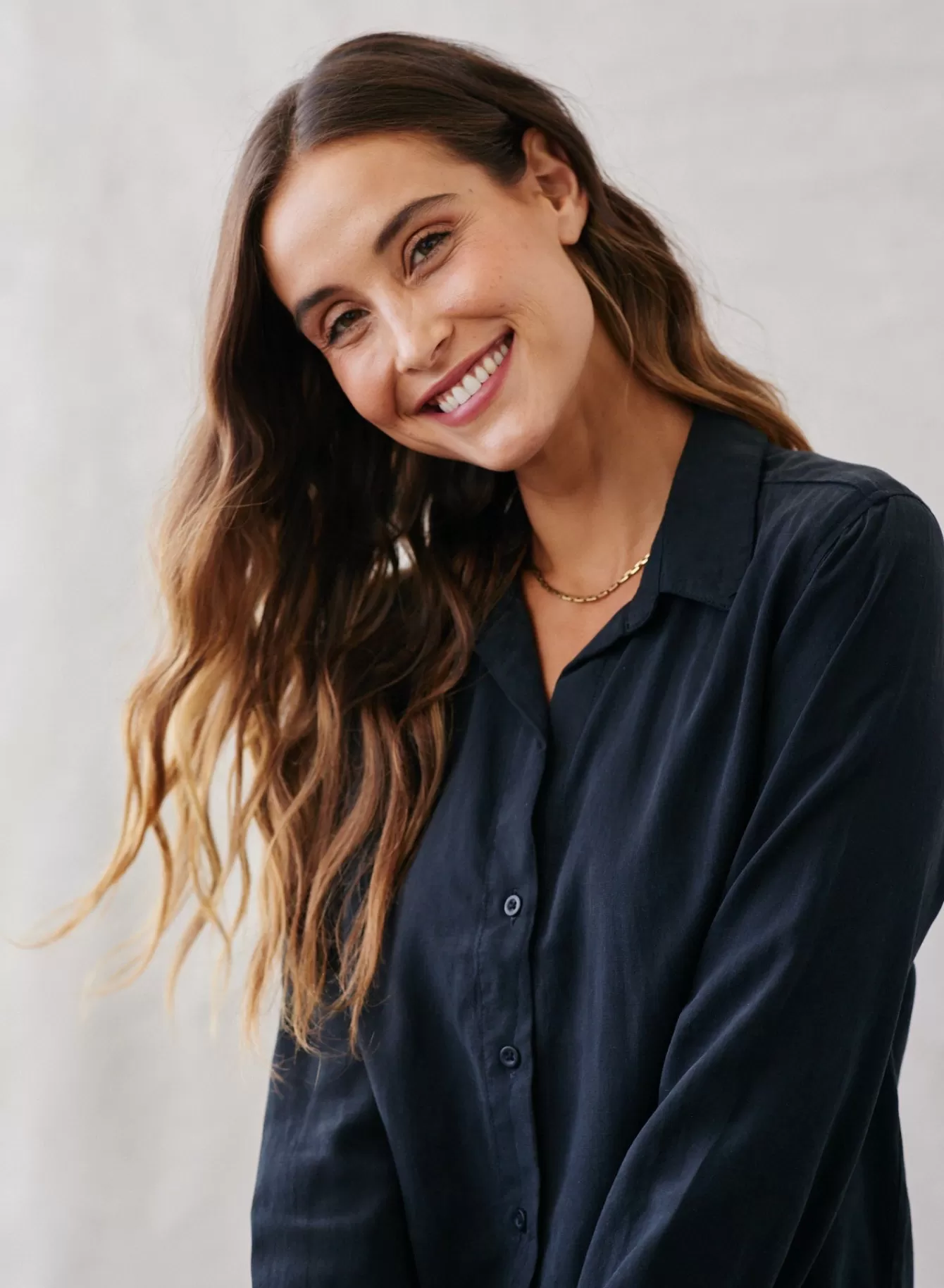 Bella Dahl Long Sleeve-Long Sleeve Classic Button Down - Vintage Black