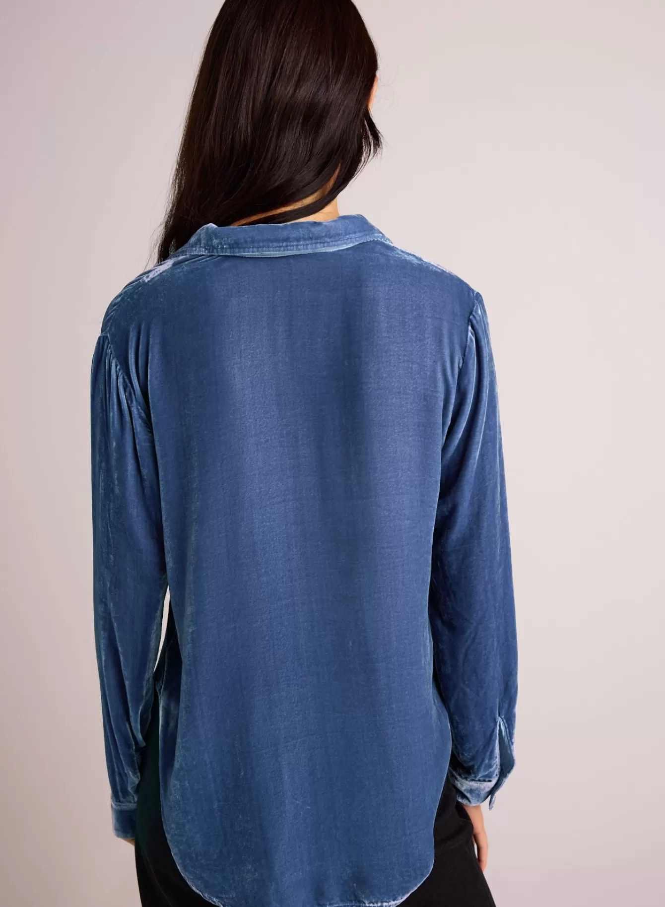 Bella Dahl Button Down-Long Sleeve Clean Shirt - Nordic Blue