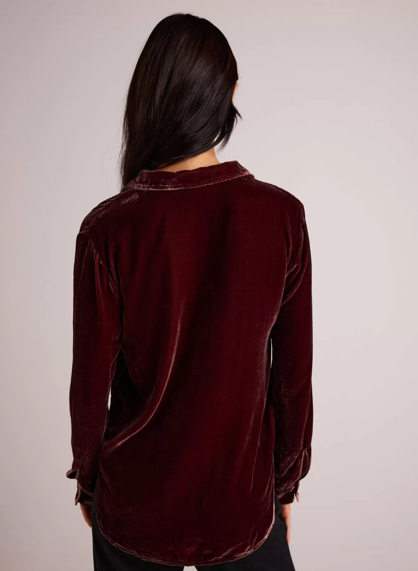 Bella Dahl Button Down-Long Sleeve Clean Shirt - Winter Rouge