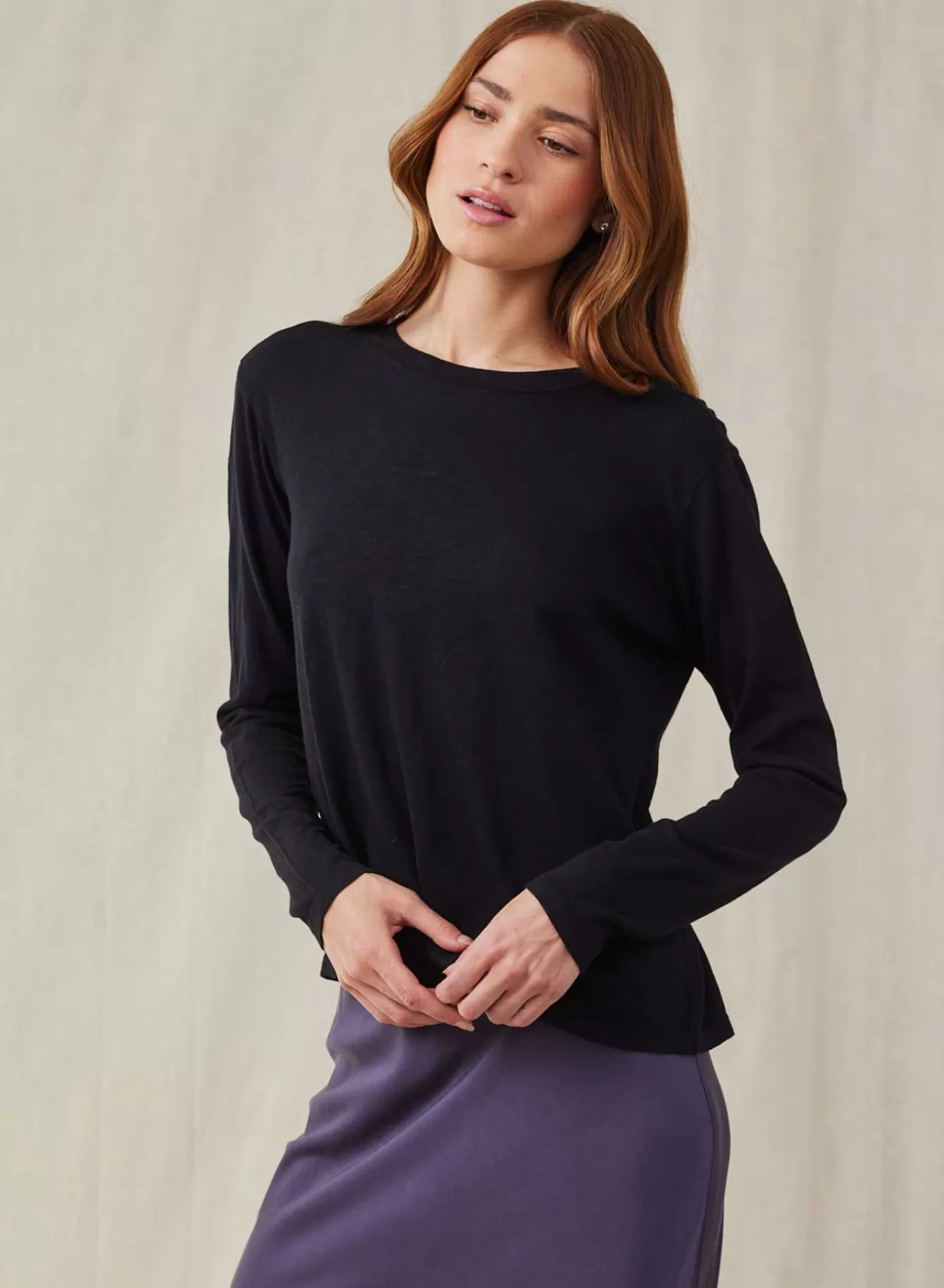 Bella Dahl Essentials Tops-Long Sleeve Crew Tee -