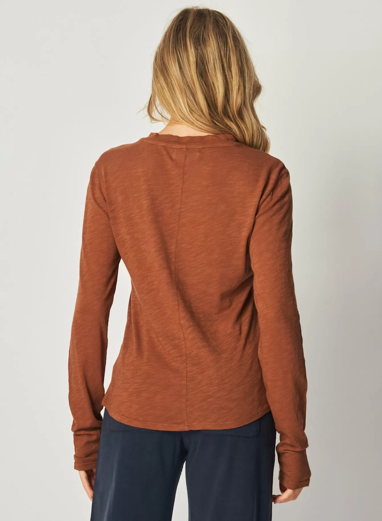 Bella Dahl Essentials Tops-Long Sleeve Crew Tee - Twilight Gold