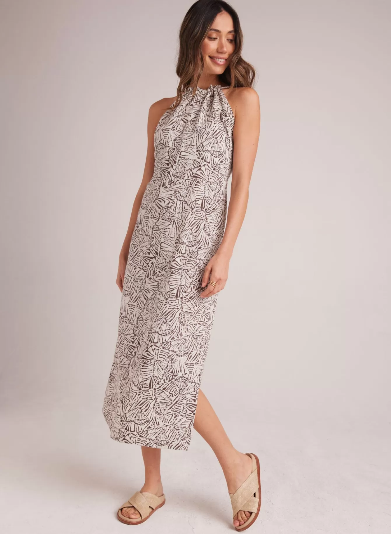 Bella Dahl Long Dresses-Low Back Halter Dress - Papillon Print