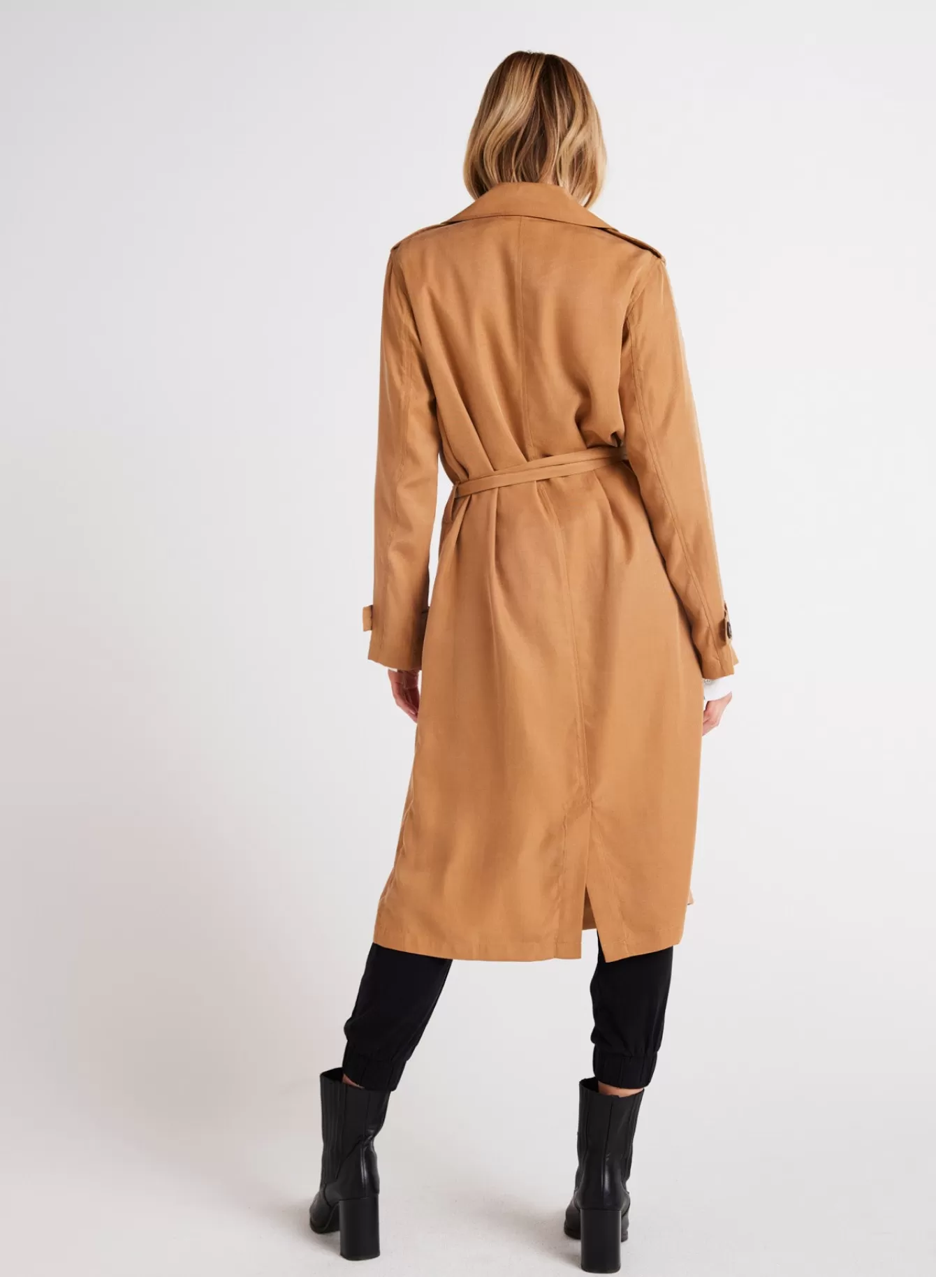 Bella Dahl Outerwear-Luxe Twill Trench Coat - Golden Camel