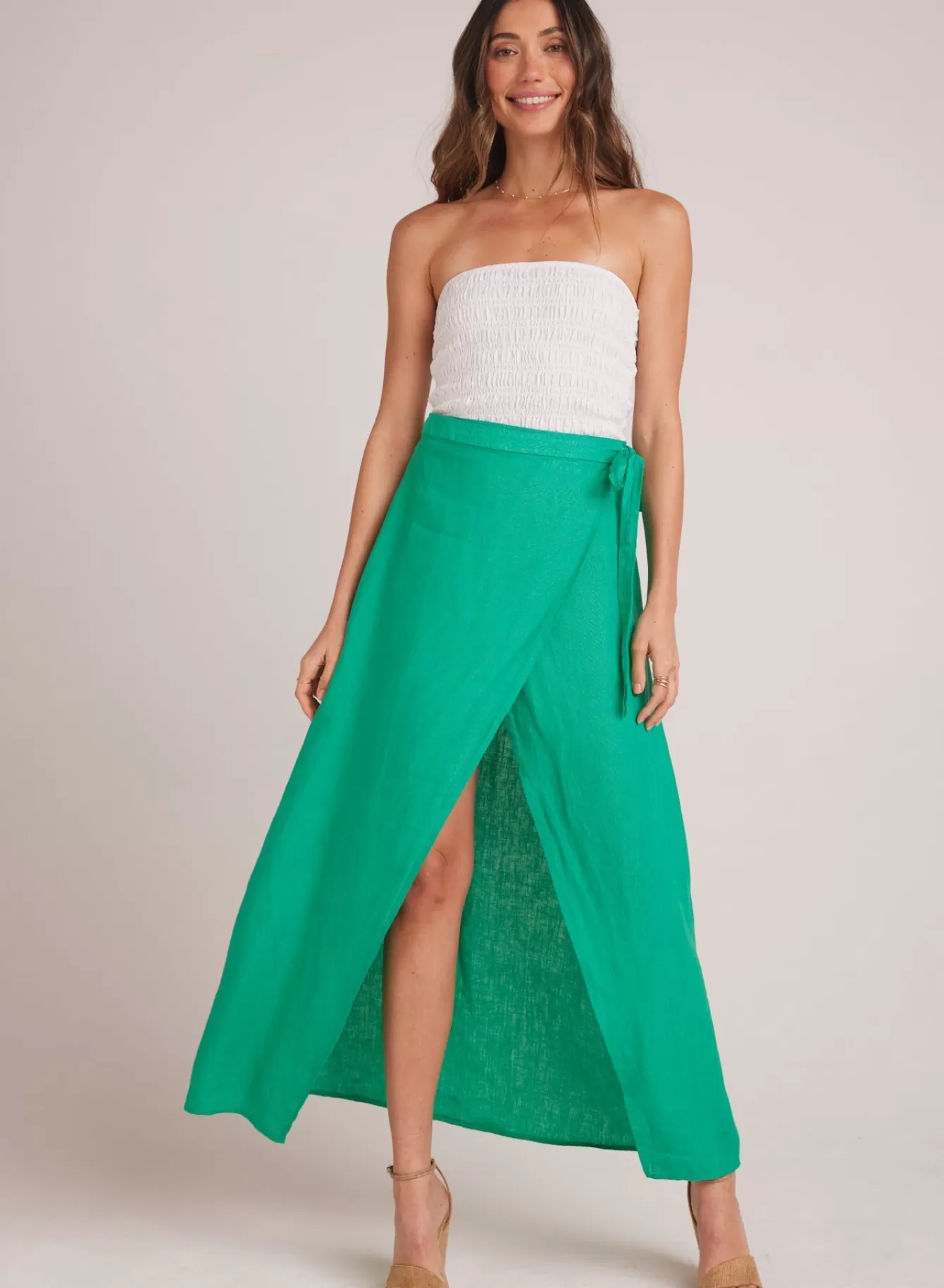 Bella Dahl Skirts-Maxi Wrap Skirt - Tropical Green