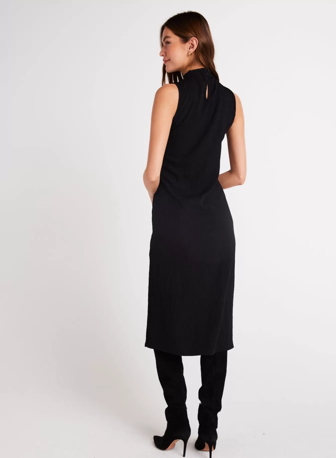 Bella Dahl Long Dresses-Mock Neck Midi Dress -