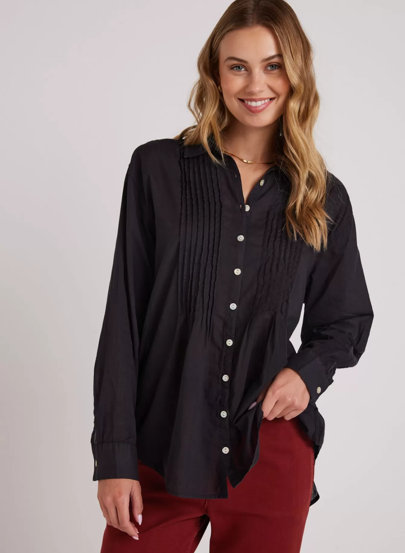 Bella Dahl Long Sleeve-Pintuck Flowy Shirt -