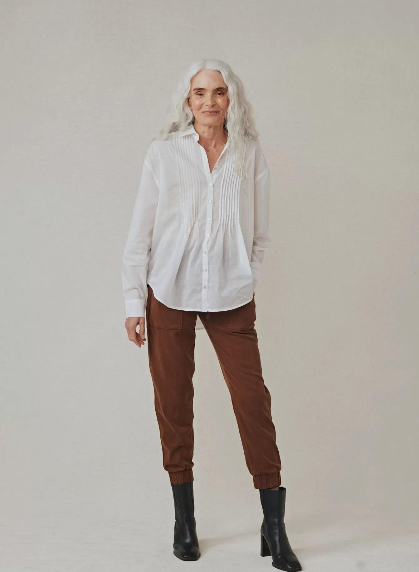 Bella Dahl Long Sleeve-Pintuck Flowy Shirt -