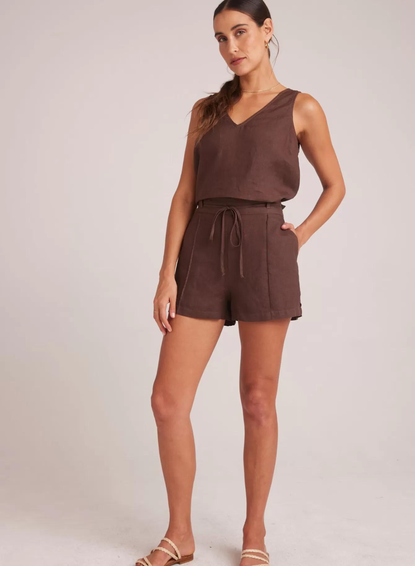 Bella Dahl Shorts-Pintuck Short - Cocoa Cabana