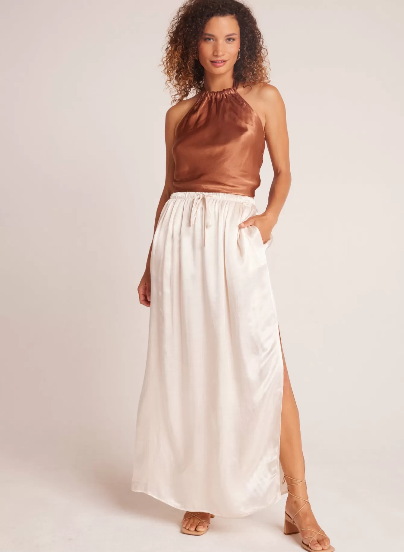 Bella Dahl Skirts-Pleat Front Maxi Skirt - Playa Sand