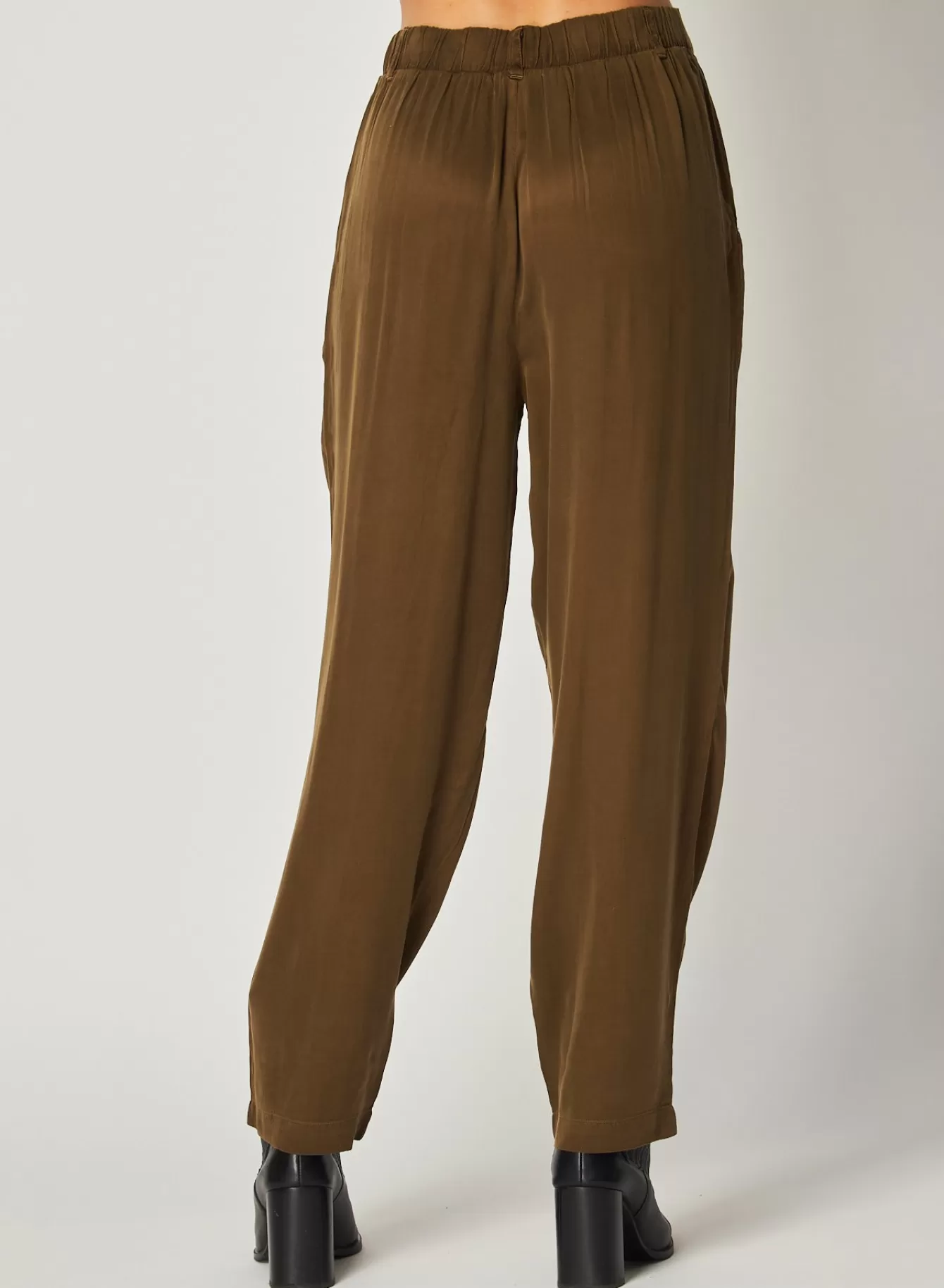 Bella Dahl Pants-Pleat Front Trouser - Autumn Olive