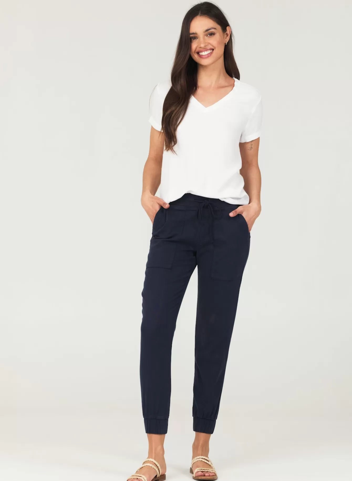 Bella Dahl Essentials Bottoms-Pocket Jogger - Endless Sea