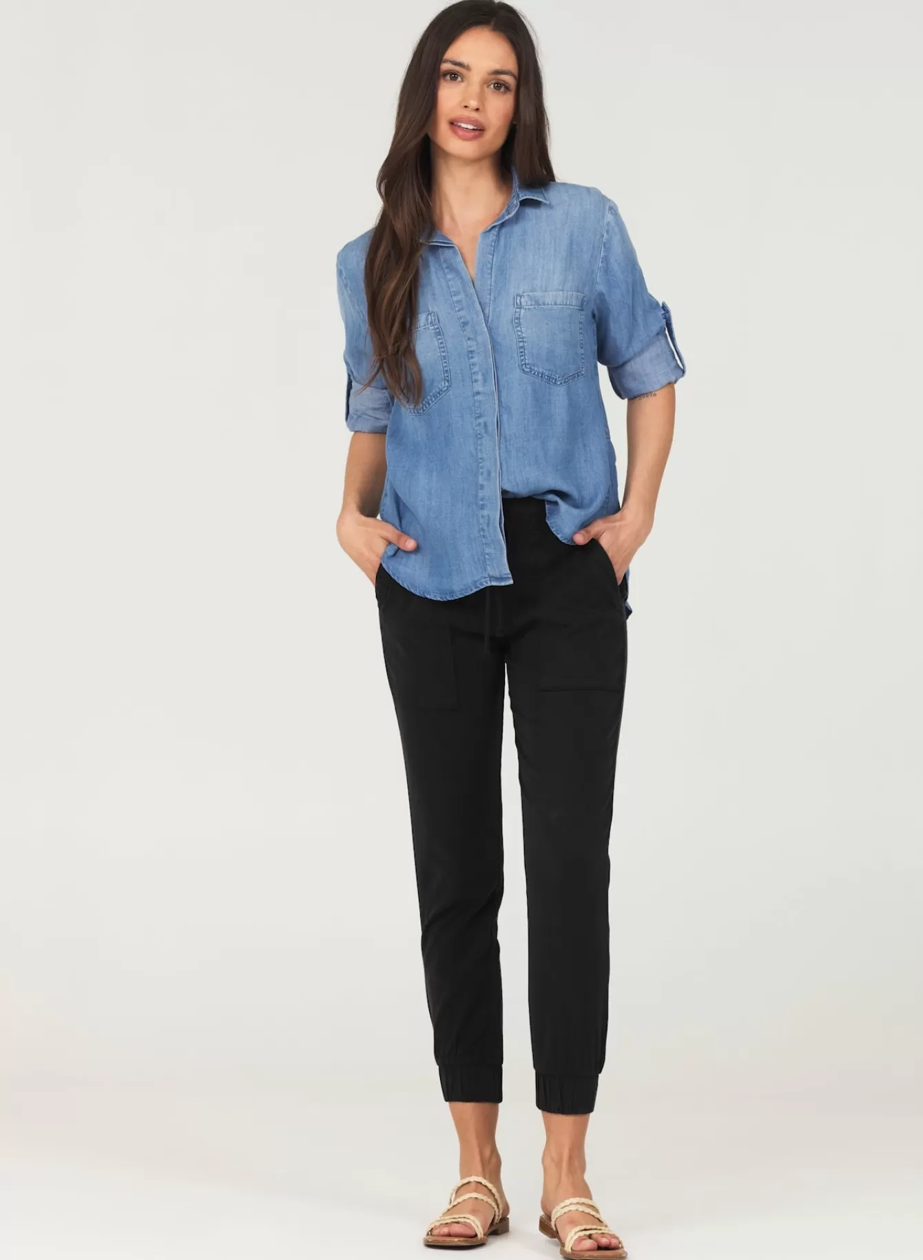 Bella Dahl Essentials Bottoms-Pocket Jogger - Vintage Black