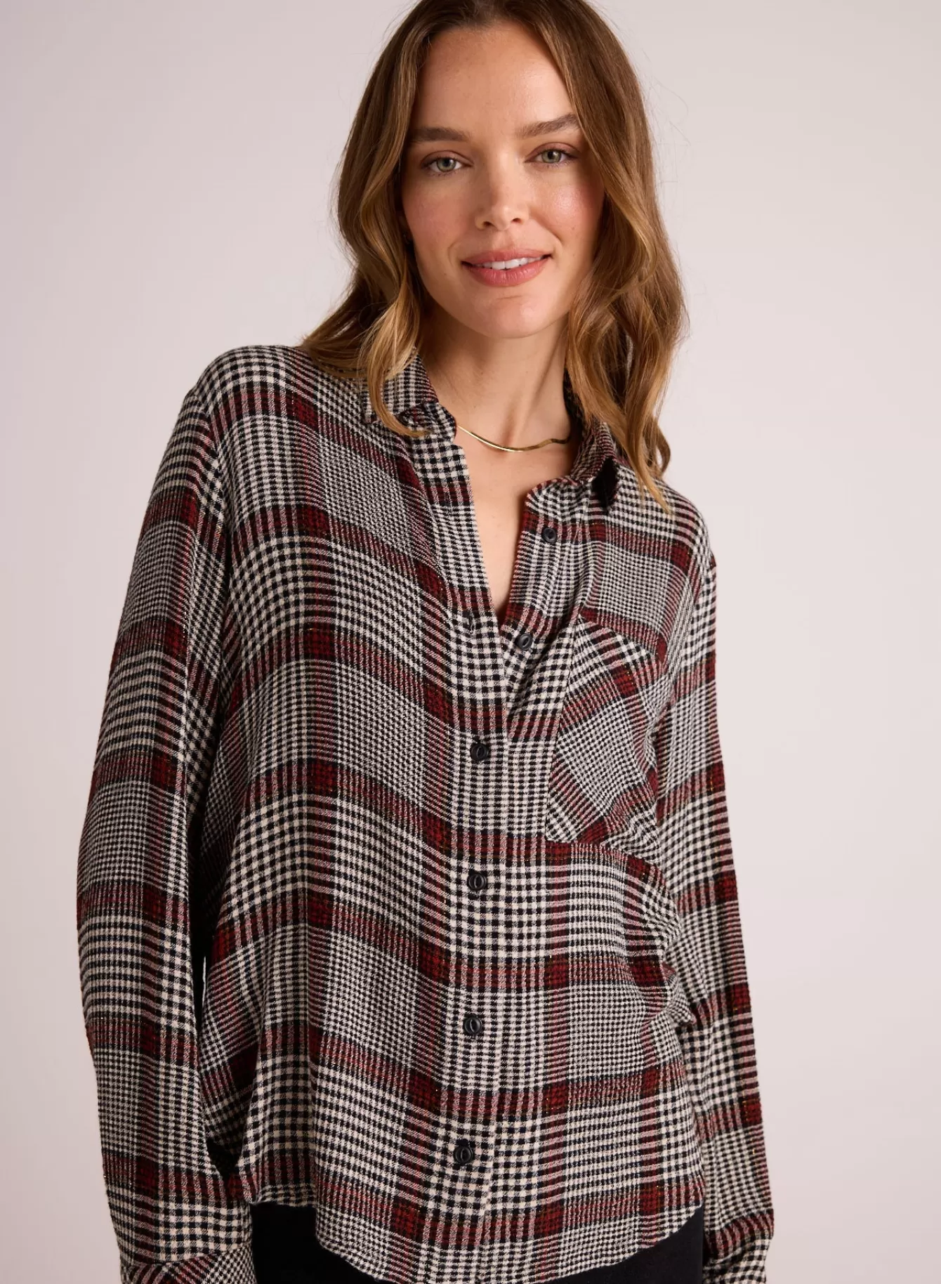 Bella Dahl Button Down-Pocket Shirt Tail Button Down - Winter Glen Plaid