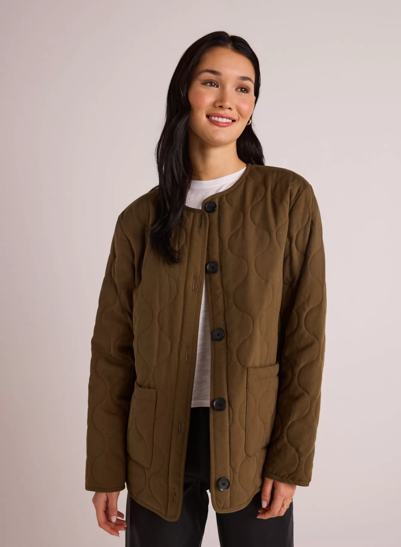 Bella Dahl Outerwear-Quilted Jacket - Autumn Olive