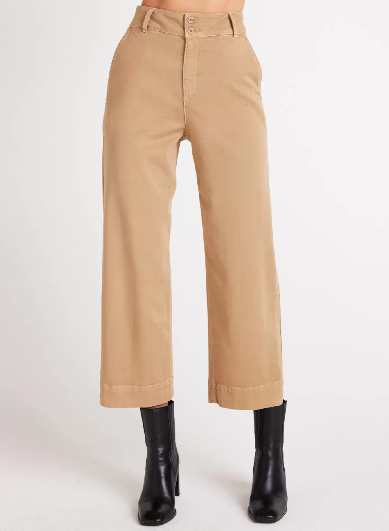 Bella Dahl Pants-Saige Wide Leg Crop - Soft Camel